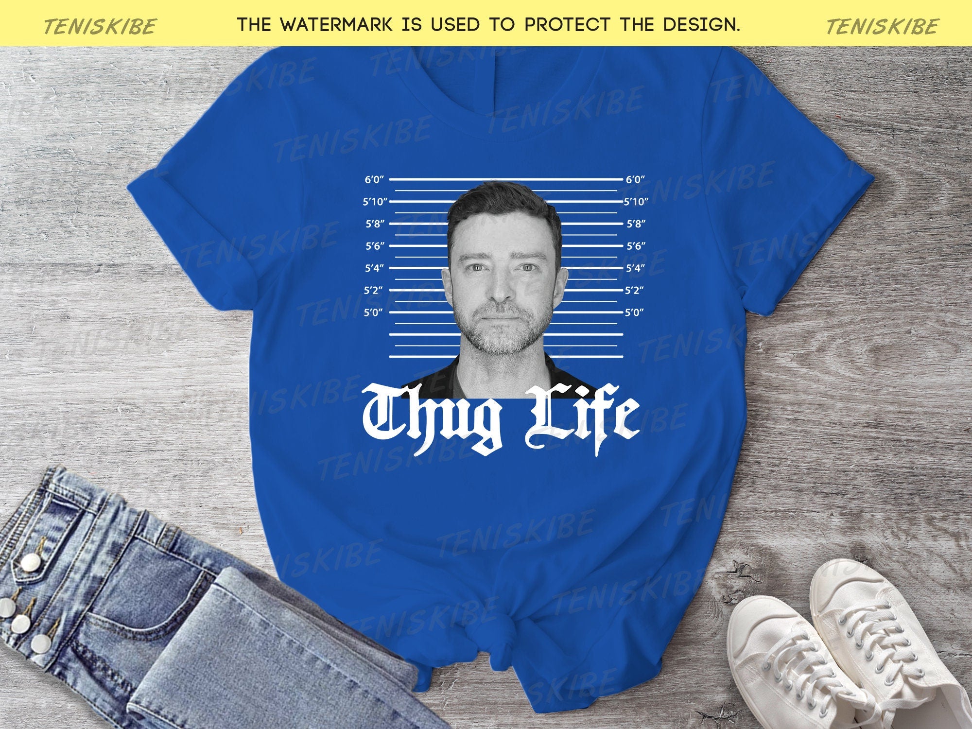 Justin Timberlake Mugshot Thug Life T-shirt