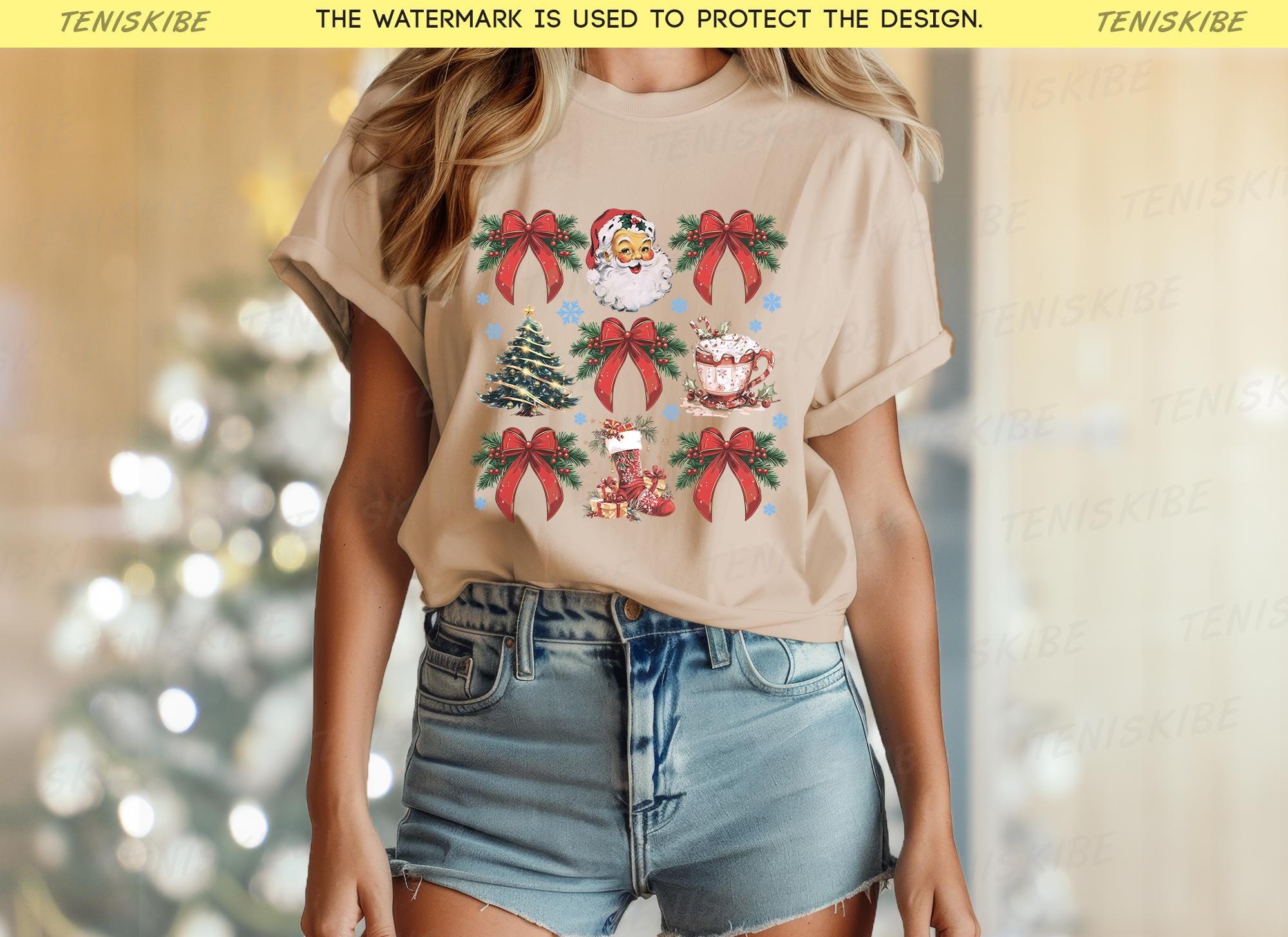 Christmas Coquette Bow T-shirts