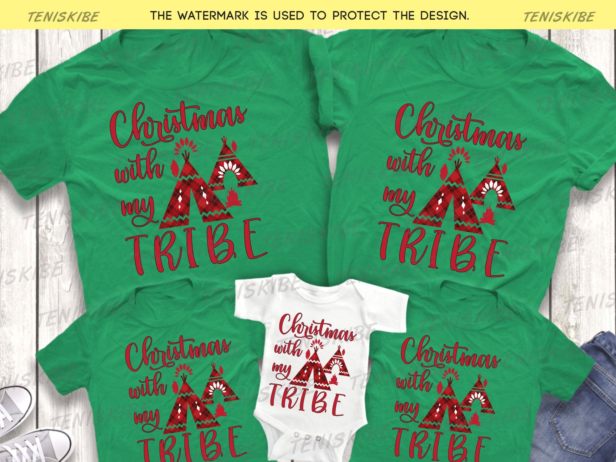 Christmas With My Tribe T-shirt