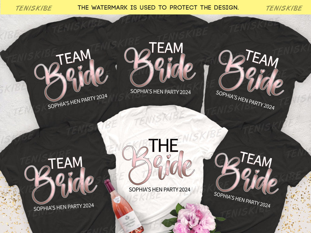 The Bride and Team Bride Hen Party T-shirts