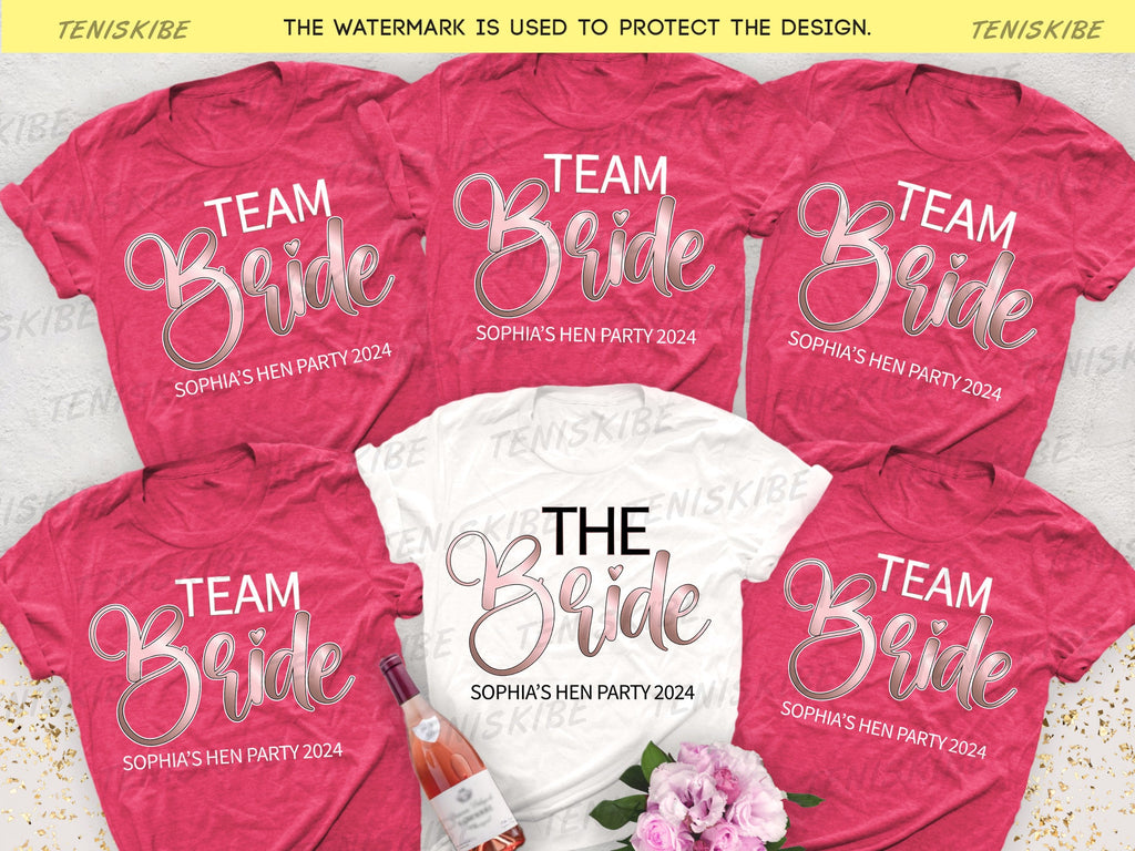 The Bride and Team Bride Hen Party T-shirts