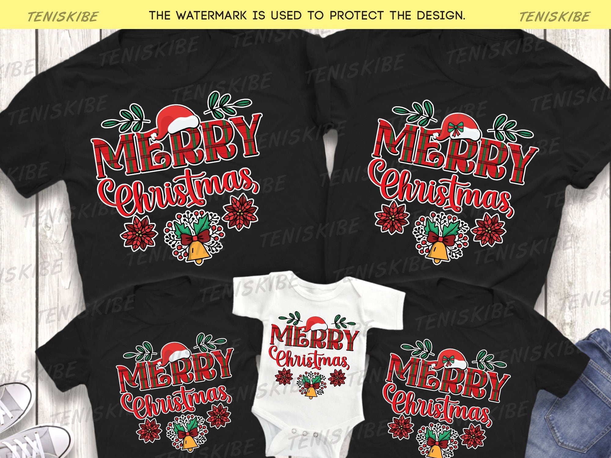 Merry Christmas Santa Hat T-shirt