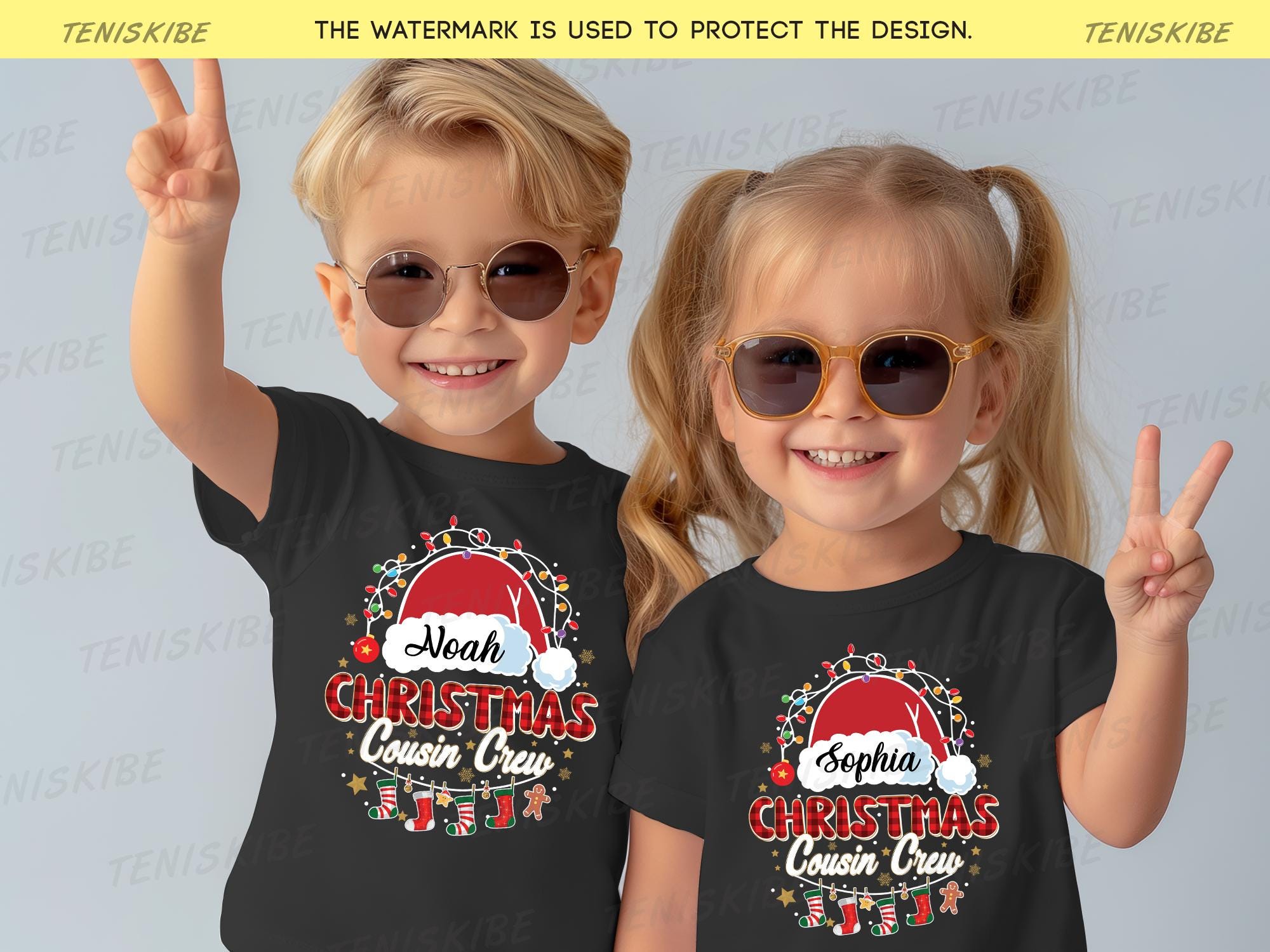 Personalized Cousin Crew Christmas T-shirts