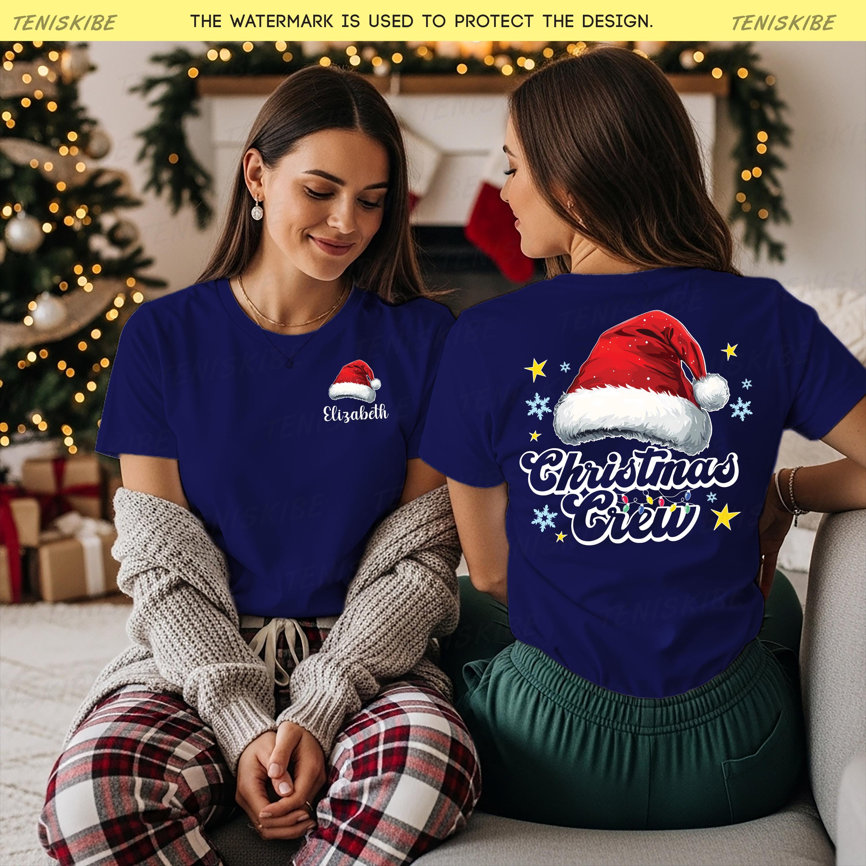 Custom Christmas Crew T-shirts, Two Sided Christmas Shirt With Name