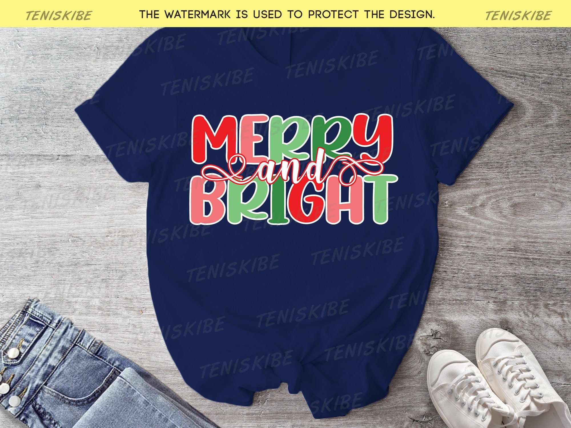 Merry And Bright Christmas T-shirt