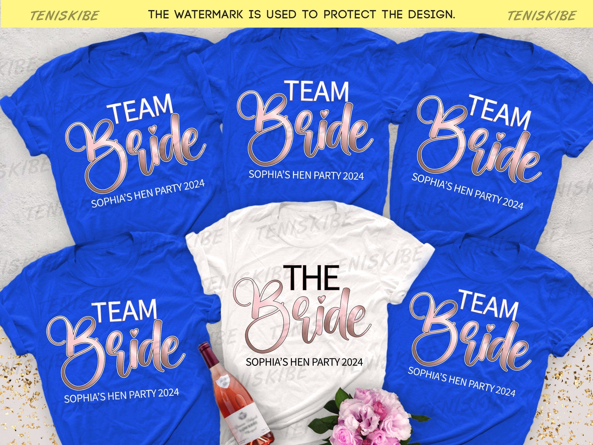 The Bride and Team Bride Hen Party T-shirts