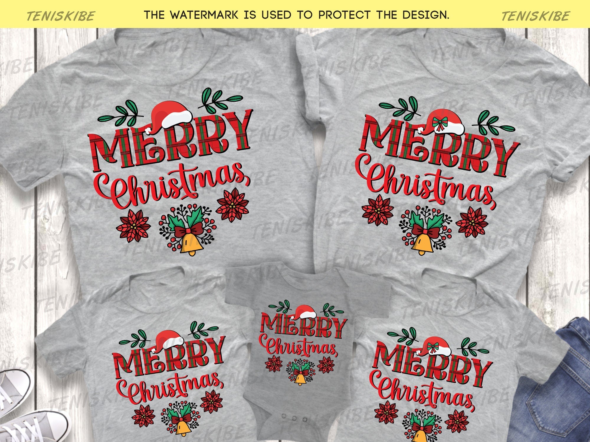 Merry Christmas Santa Hat T-shirt