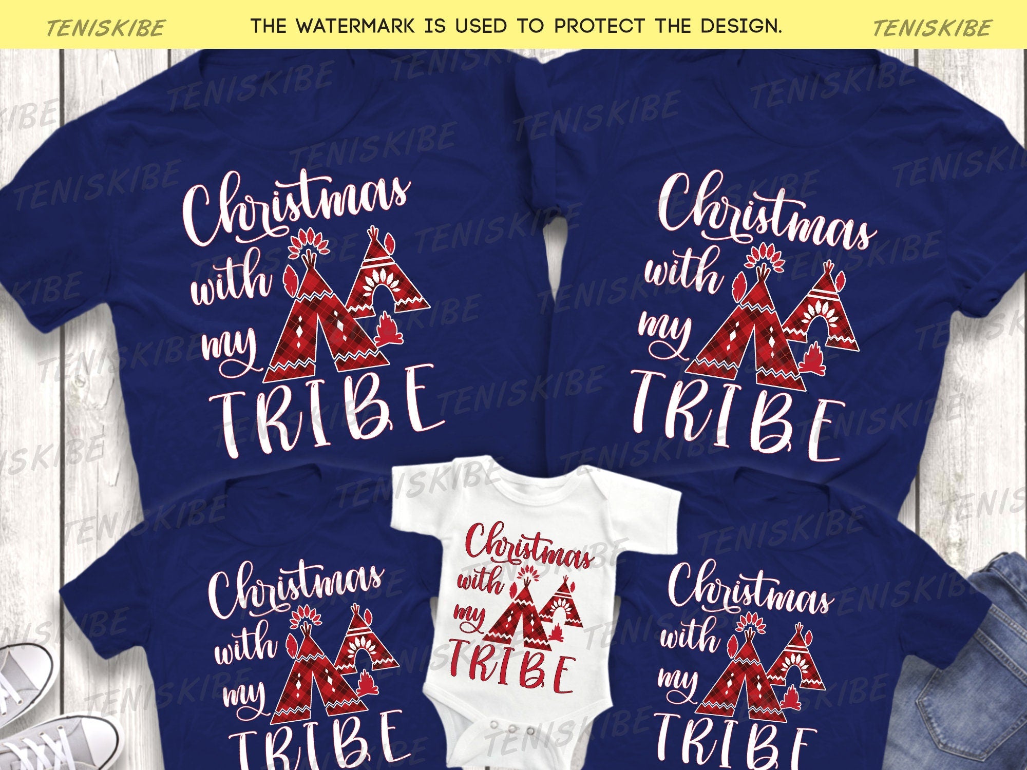 Christmas With My Tribe T-shirt