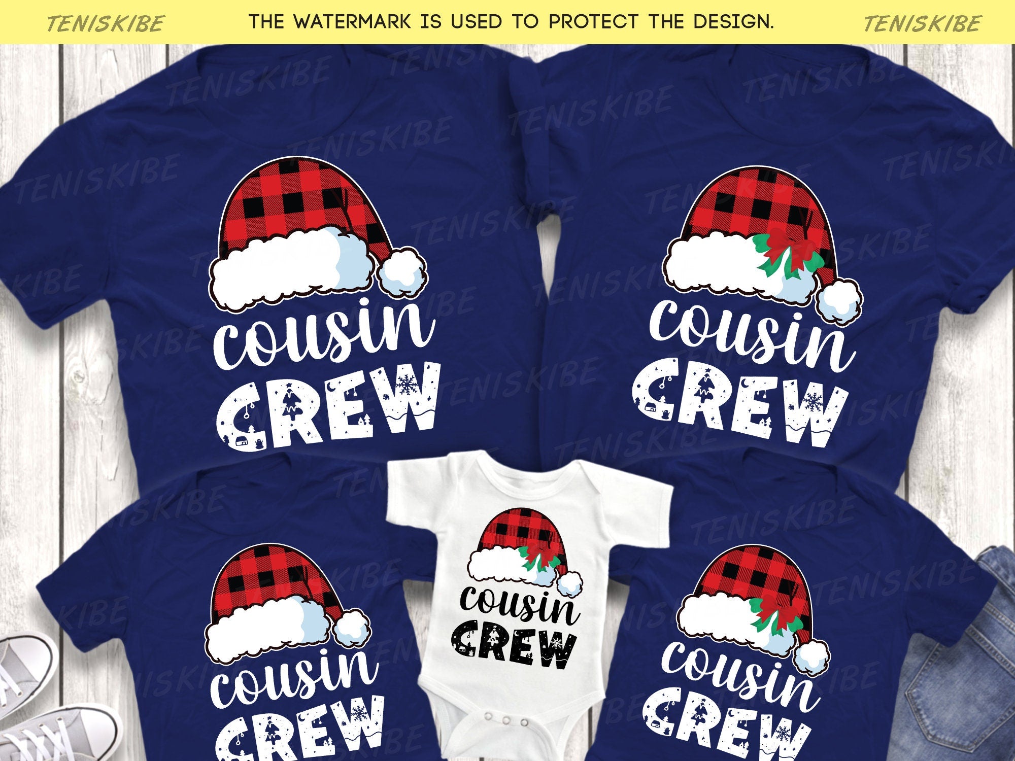 Christmas Hats Cousin Crew T-shirts