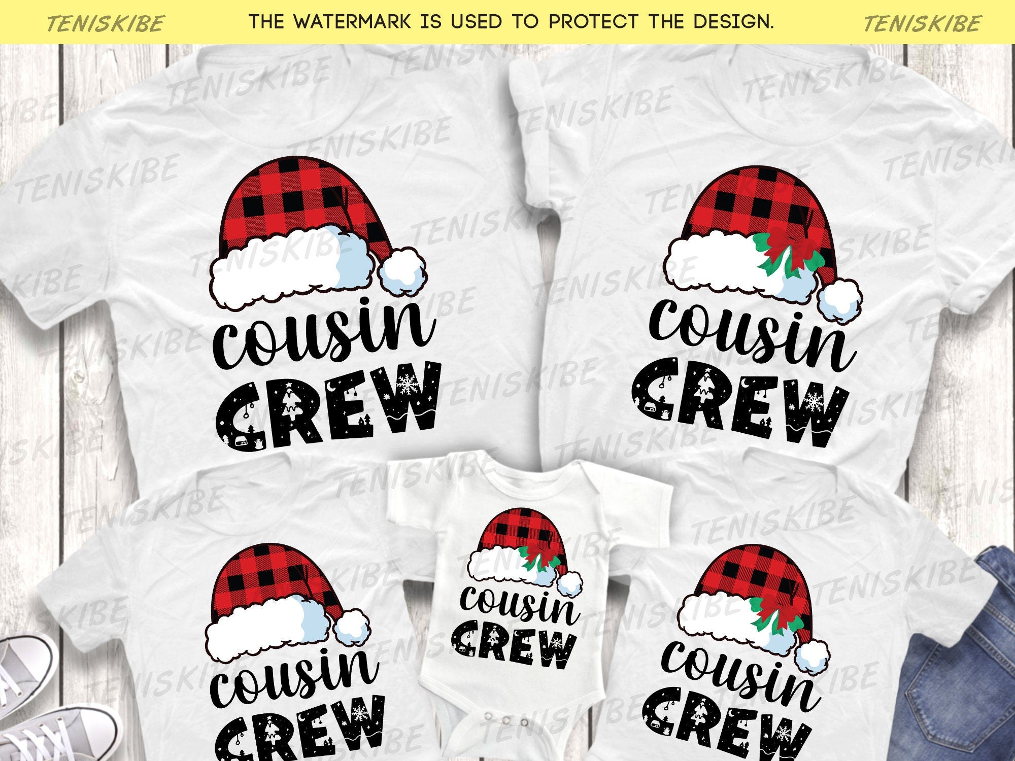 Christmas Hats Cousin Crew T-shirts