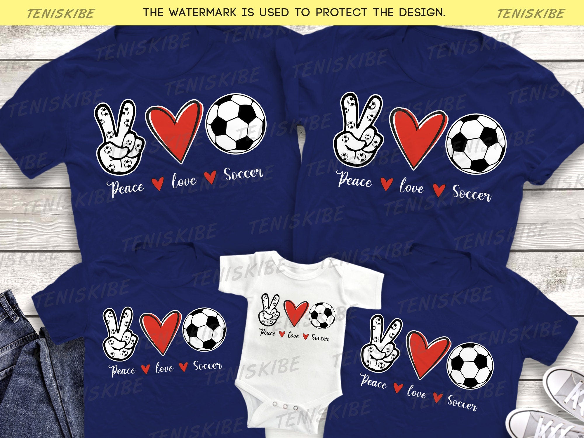 Peace Love Soccer T-shirt
