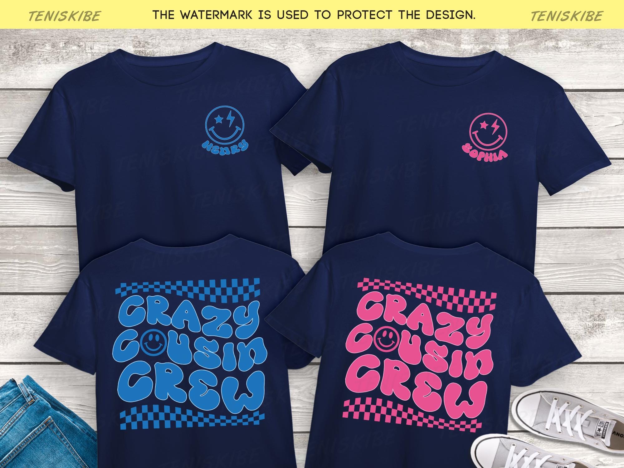 Custom Name Crazy Cousin Club Shirts