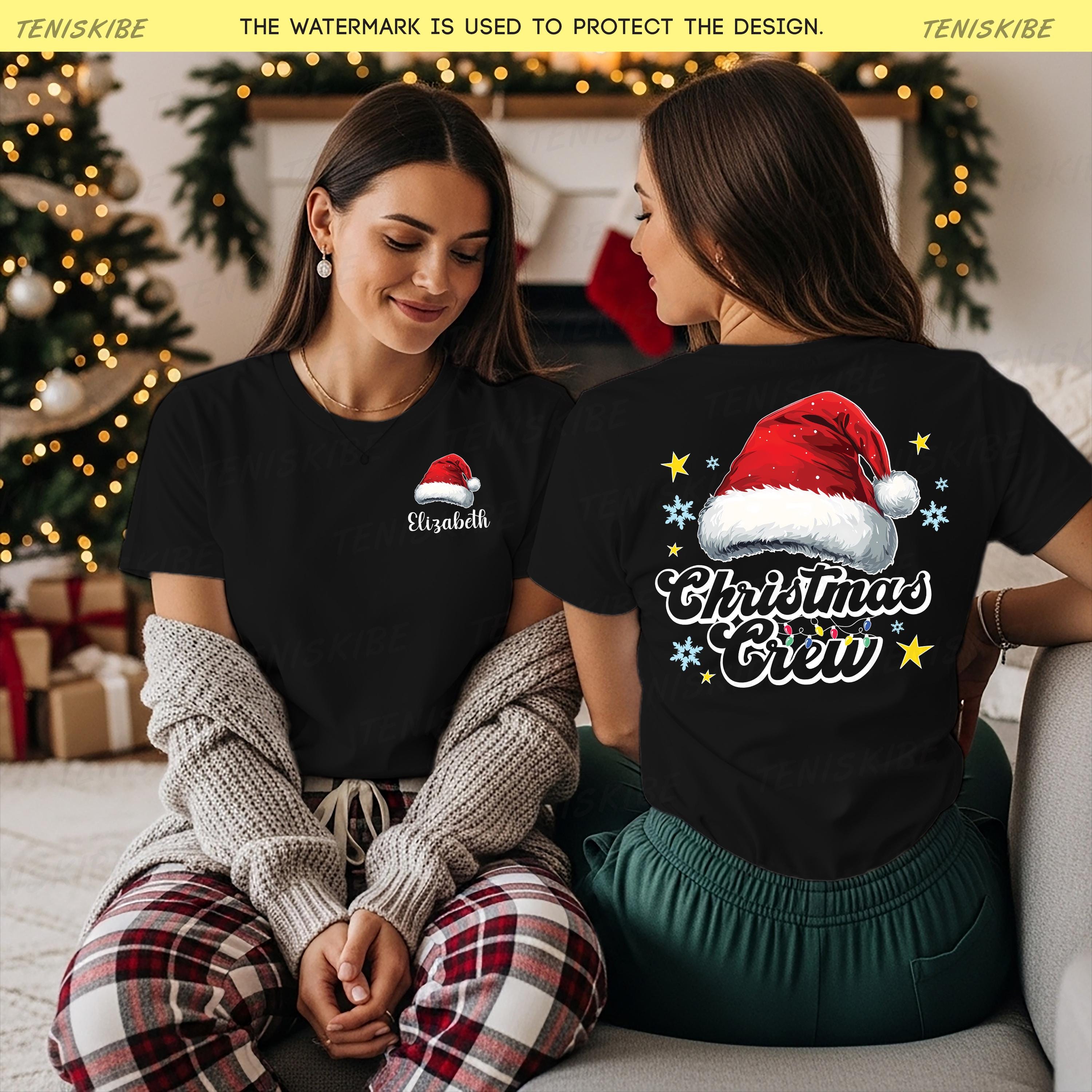 Custom Christmas Crew T-shirts, Two Sided Christmas Shirt With Name