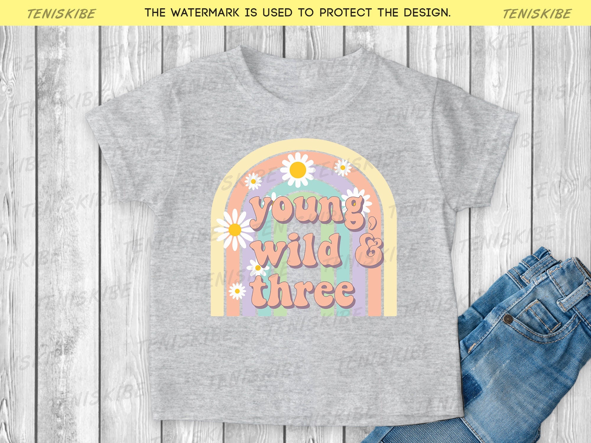 3rd Birthday T-shirt , Young Wild and Three Birthday Shirt