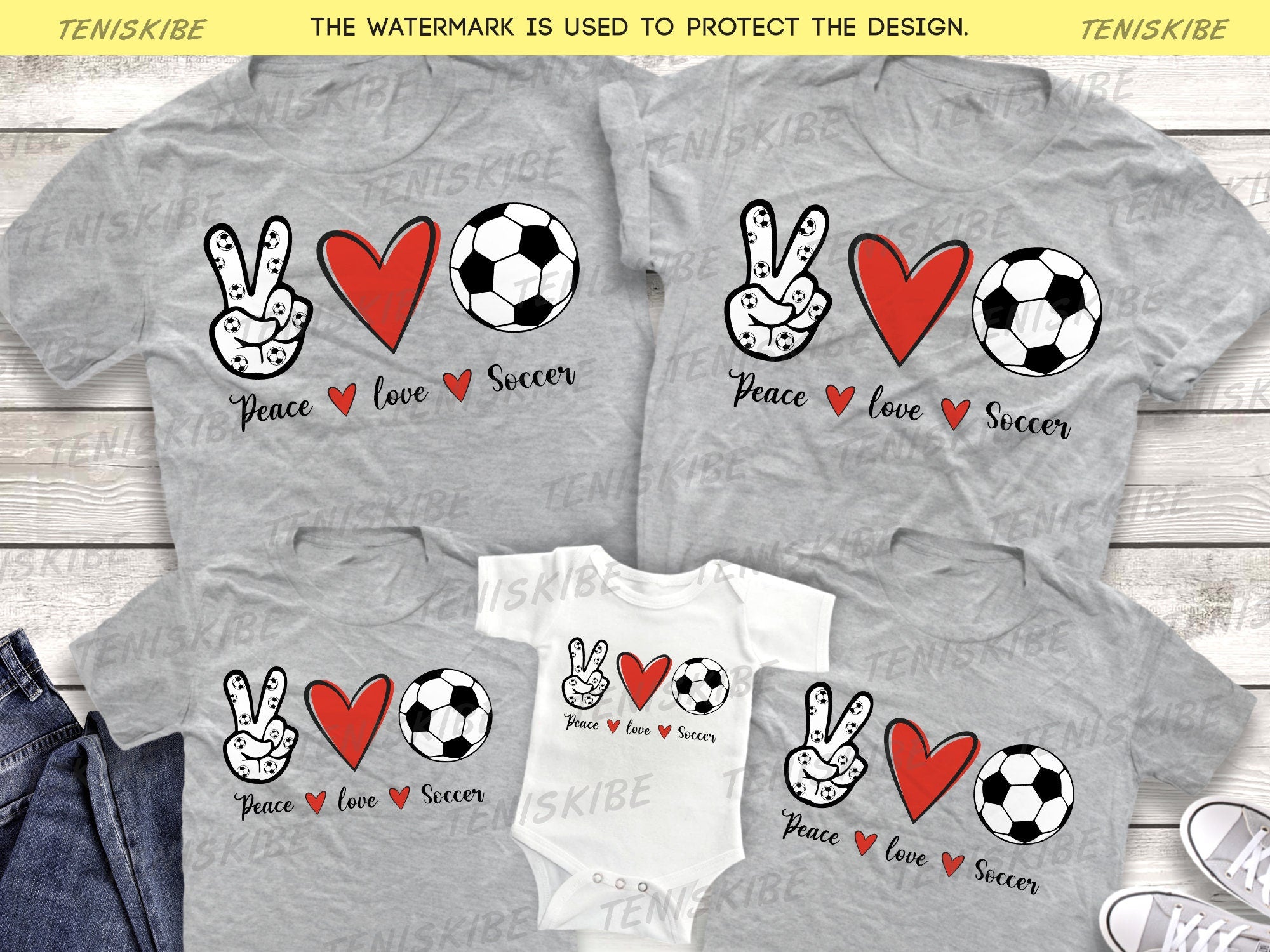 Peace Love Soccer T-shirt