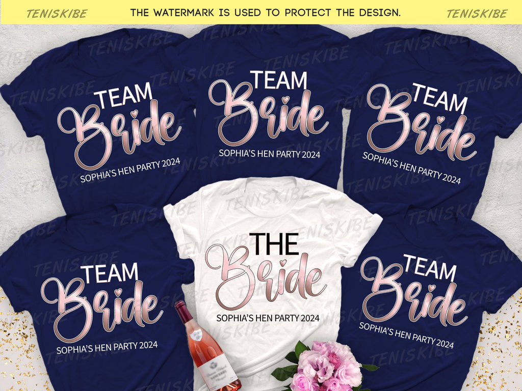 The Bride and Team Bride Hen Party T-shirts