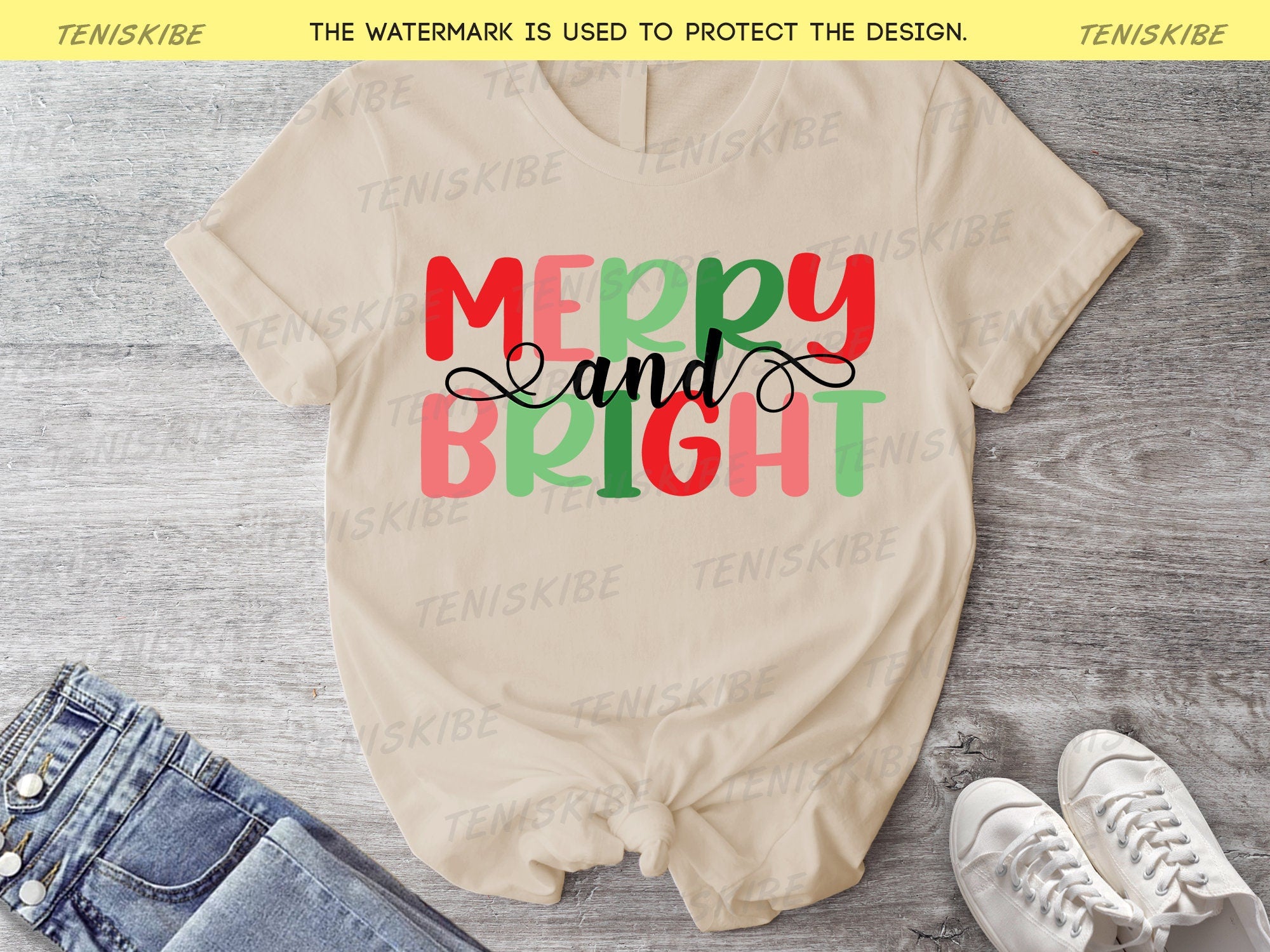 Merry And Bright Christmas T-shirt