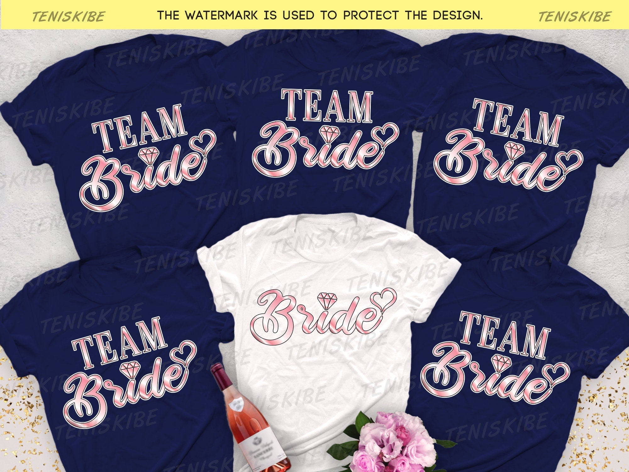 The Bride and Team Bride Bachelorette T-shirts
