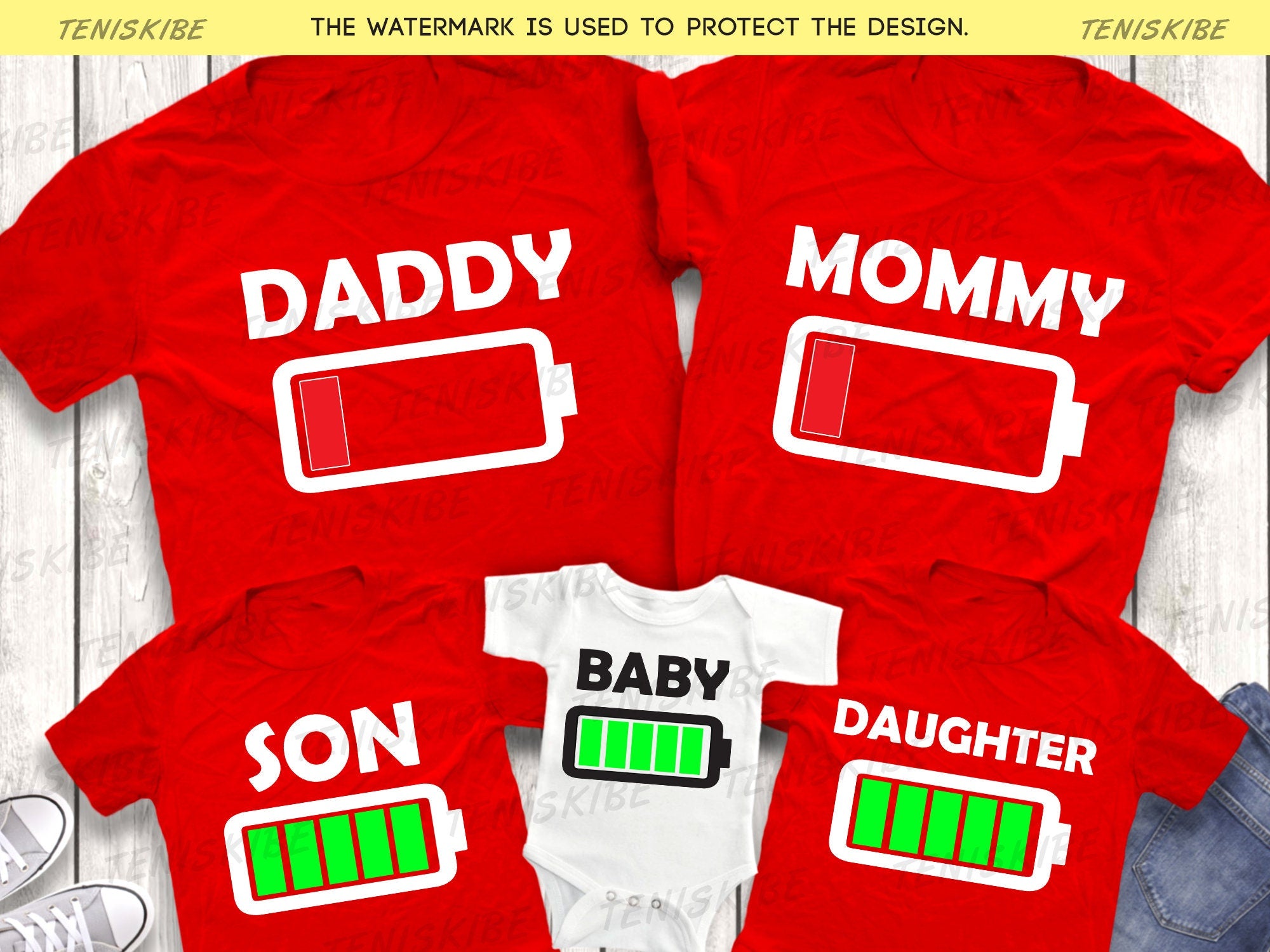 Family Battery Matching Shirts