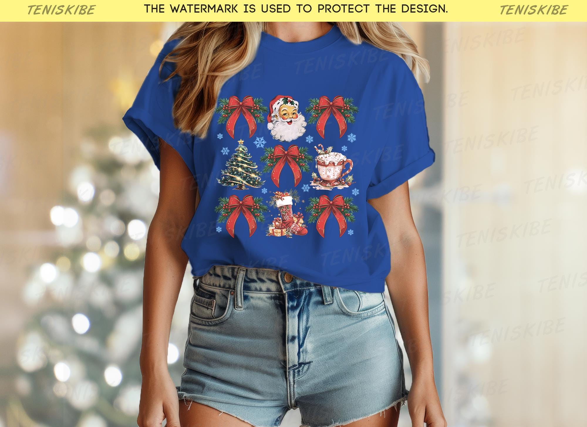 Christmas Coquette Bow T-shirts