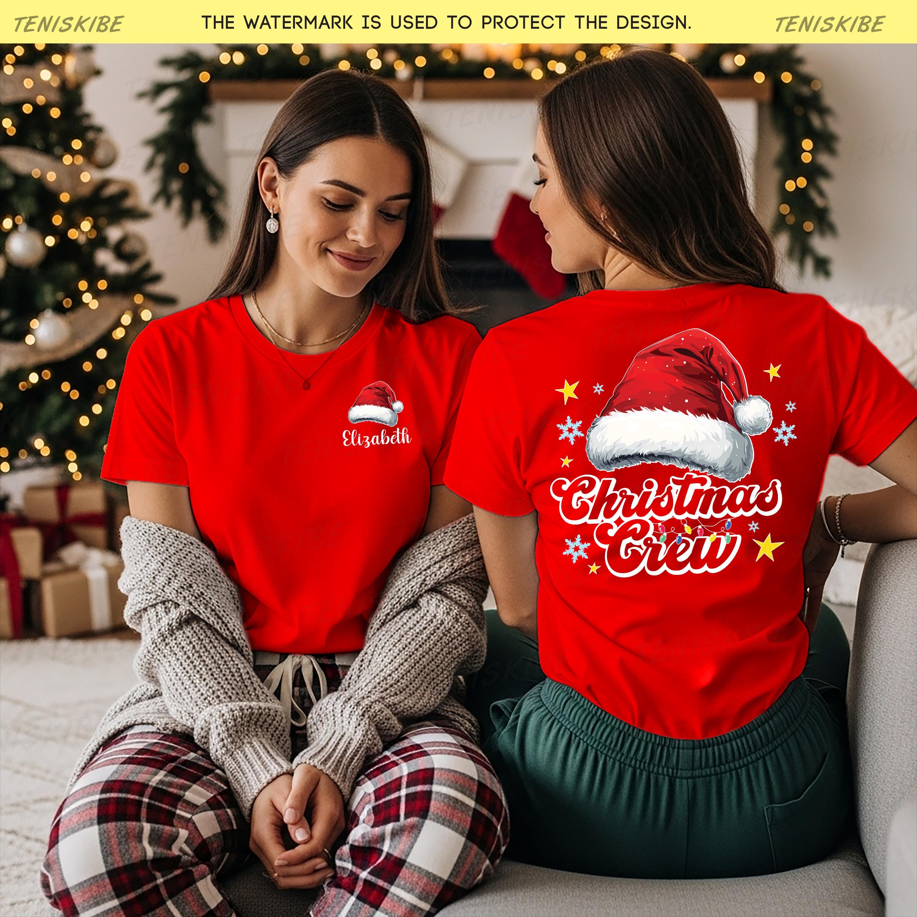 Custom Christmas Crew T-shirts, Two Sided Christmas Shirt With Name