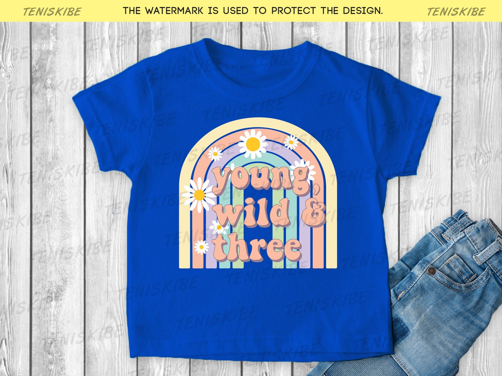 3rd Birthday T-shirt , Young Wild and Three Birthday Shirt