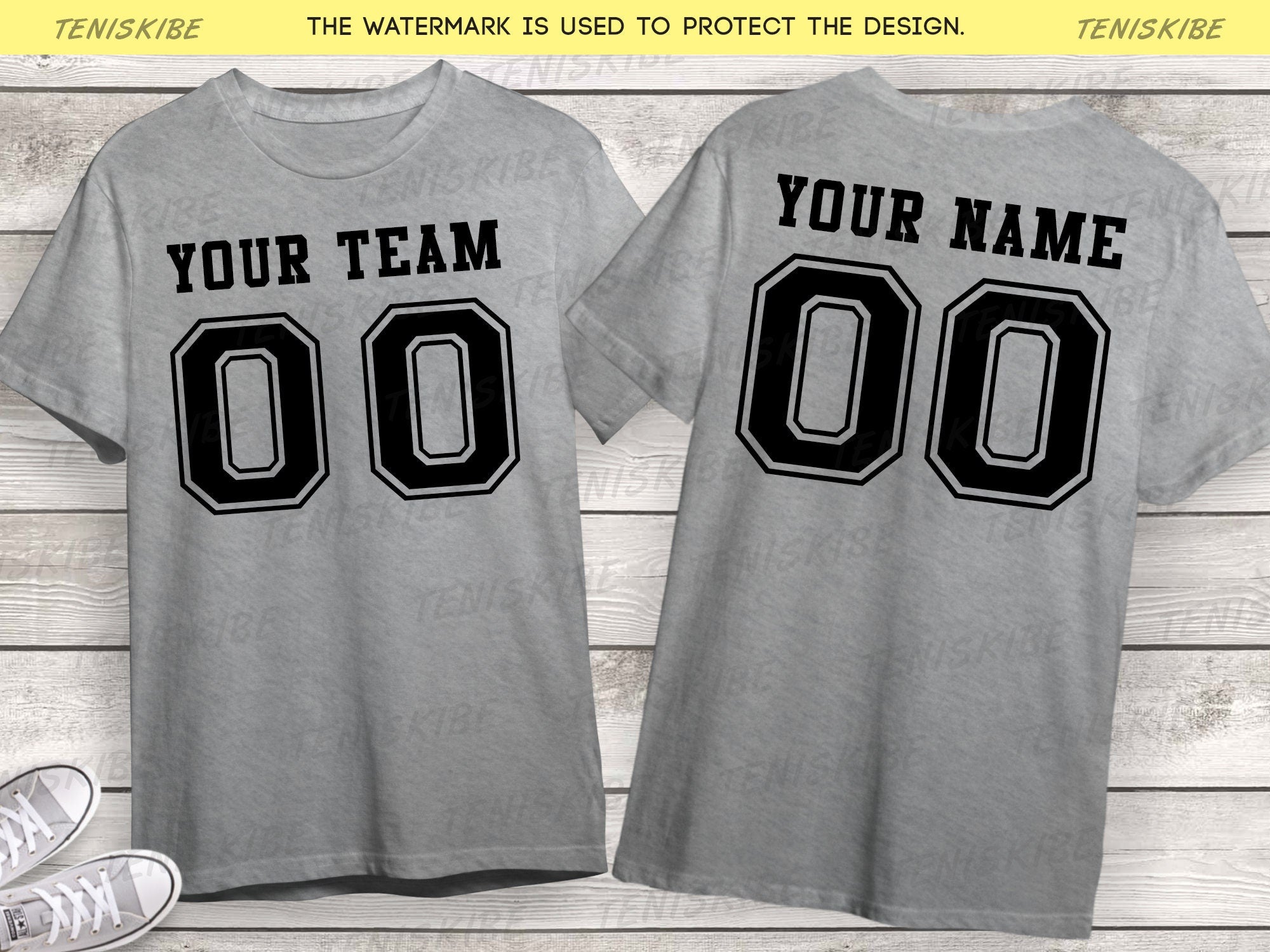 Custom Name and Number Sport T-shirts