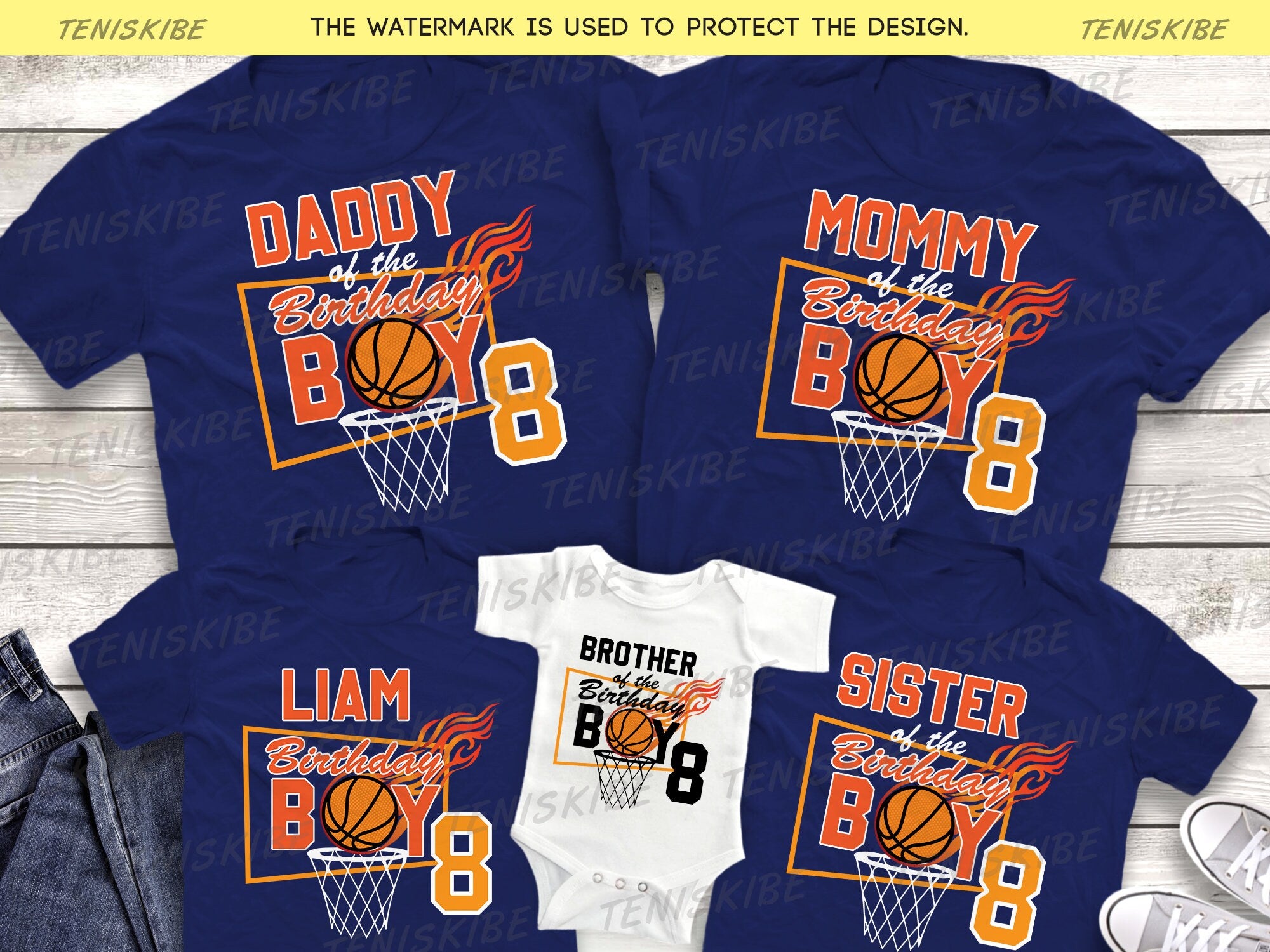 Custom Basketball Birthday Family Shirts