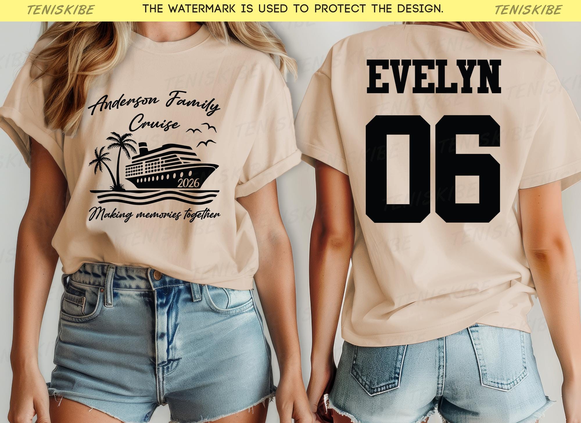 Custom Cruise Famiy Shirts, Front and Back Cruise T-shirt