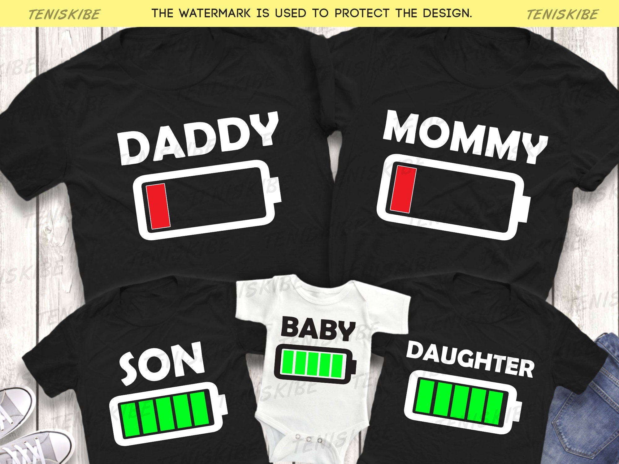 Family Battery Matching Shirts