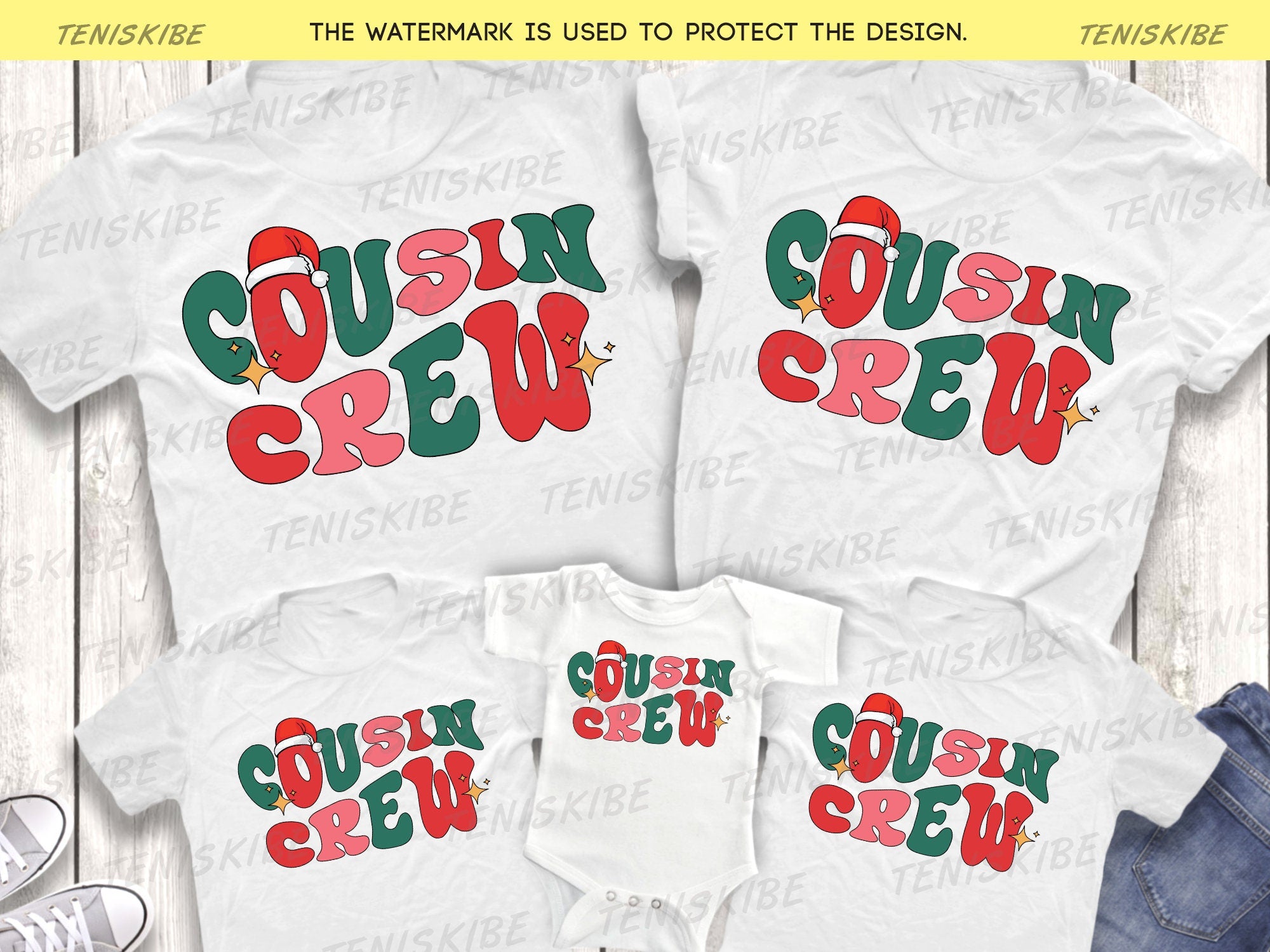 Christmas Cousin Crew Matching T-shirts