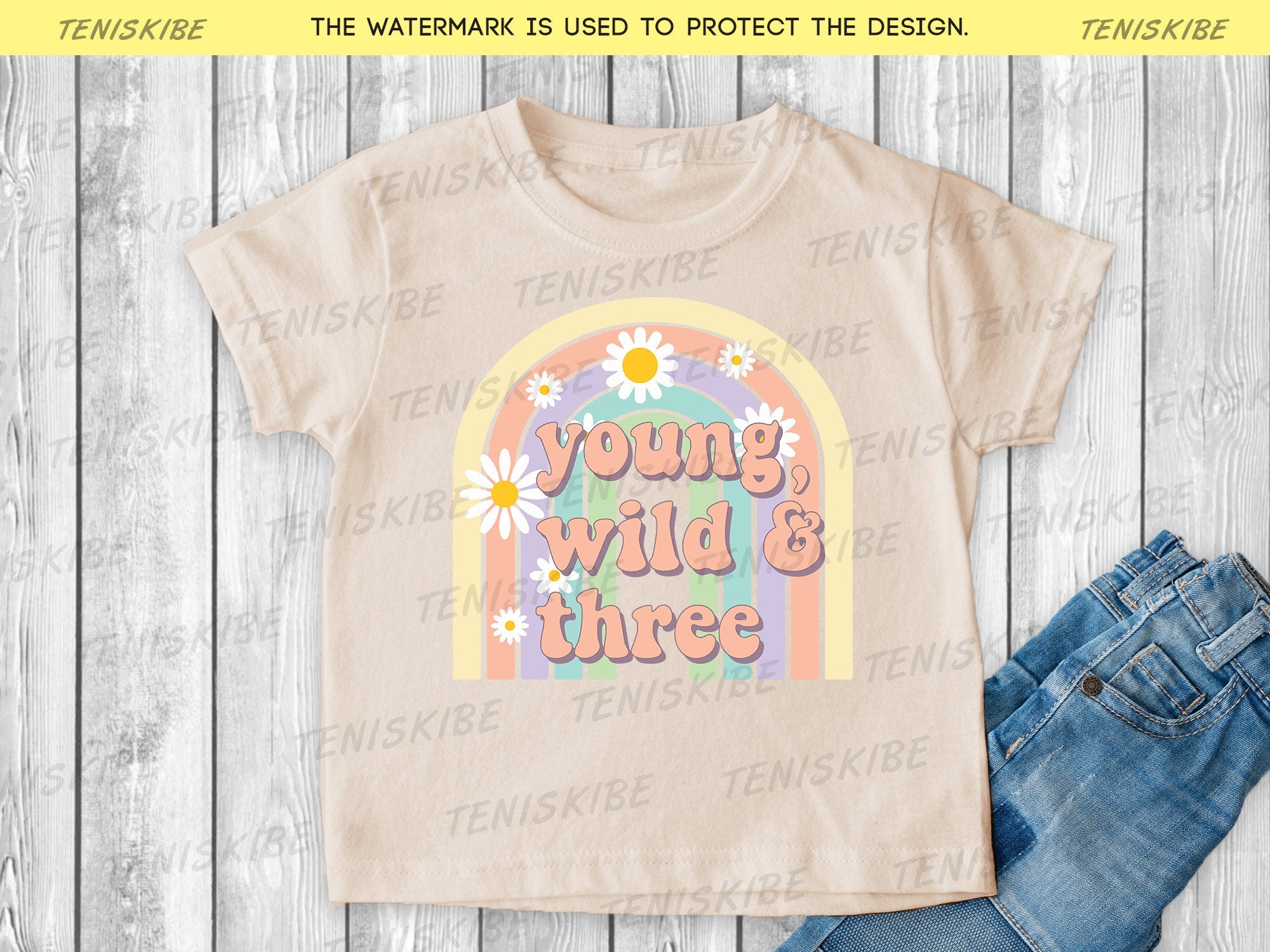 3rd Birthday T-shirt , Young Wild and Three Birthday Shirt