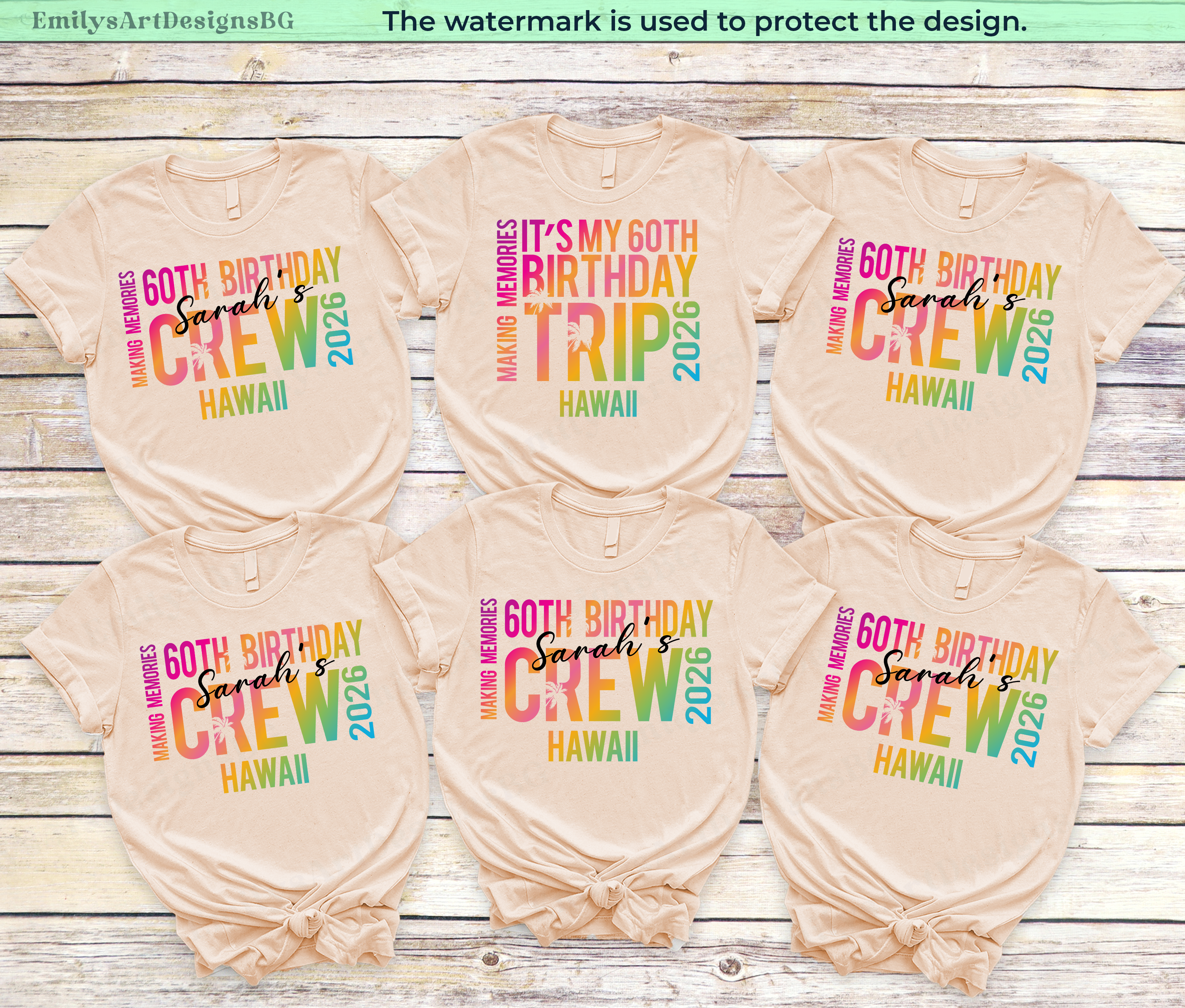 60th Birthday Crew Hawaii Shirts