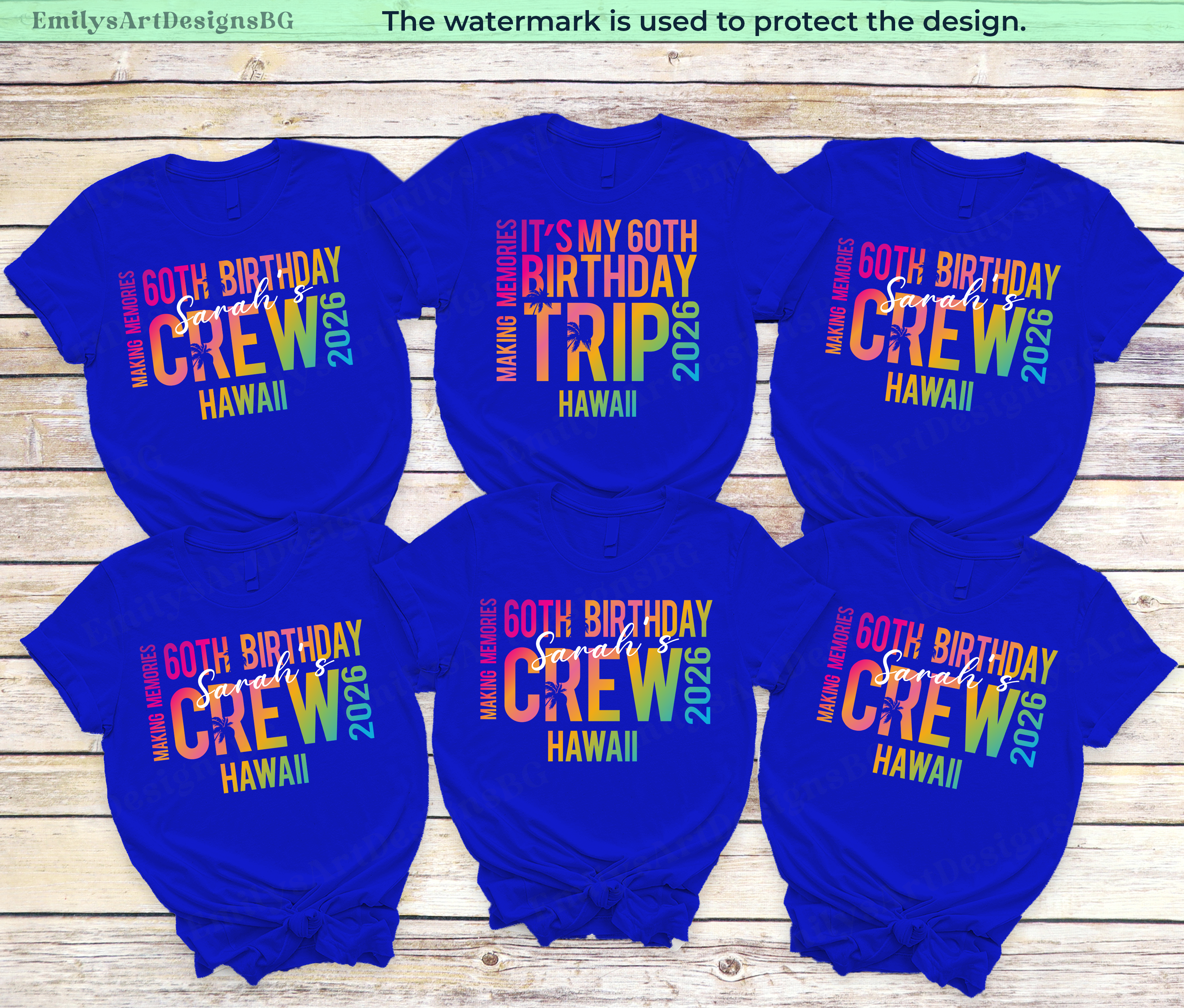 60th Birthday Crew Hawaii Shirts