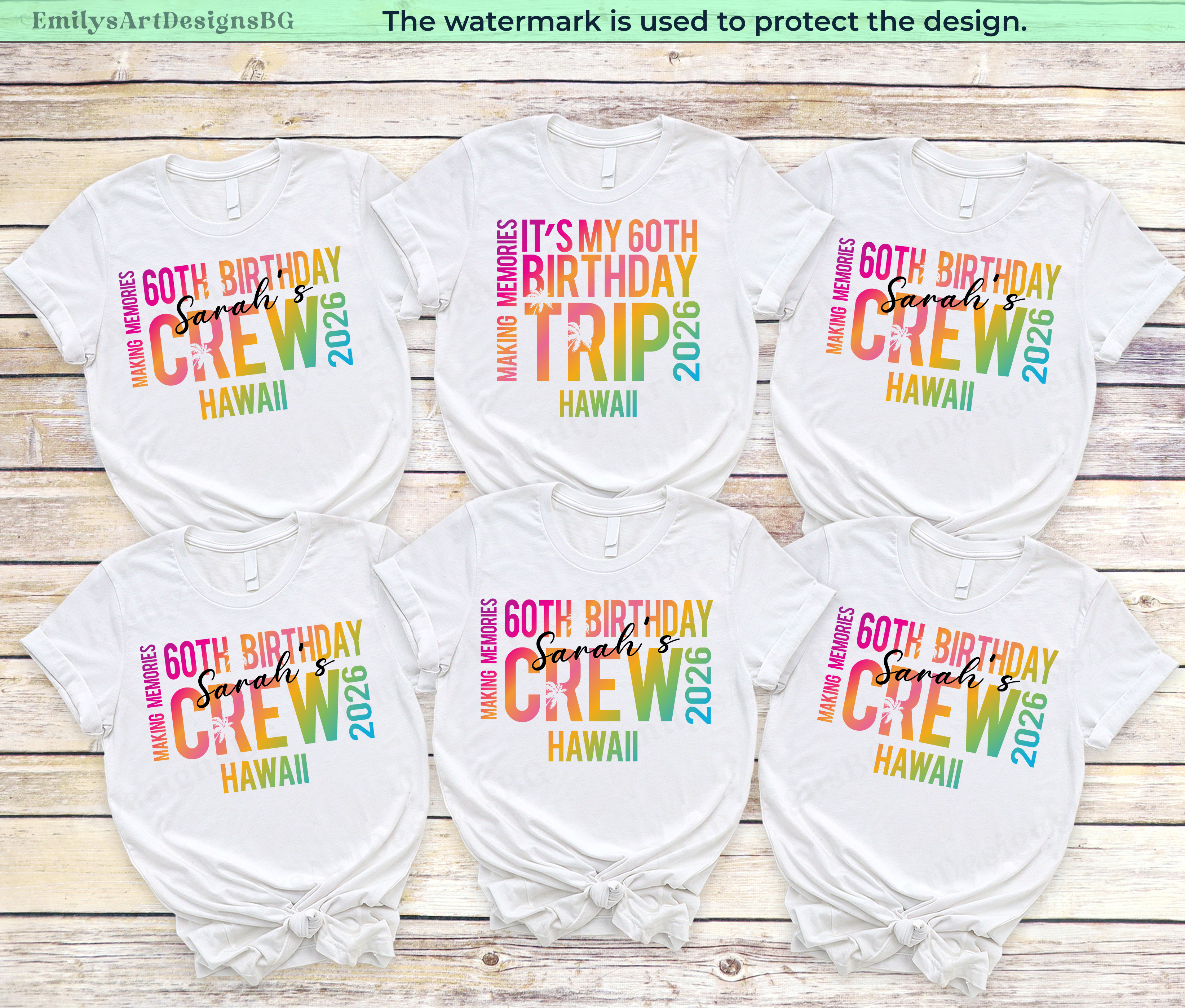 60th Birthday Crew Hawaii Shirts