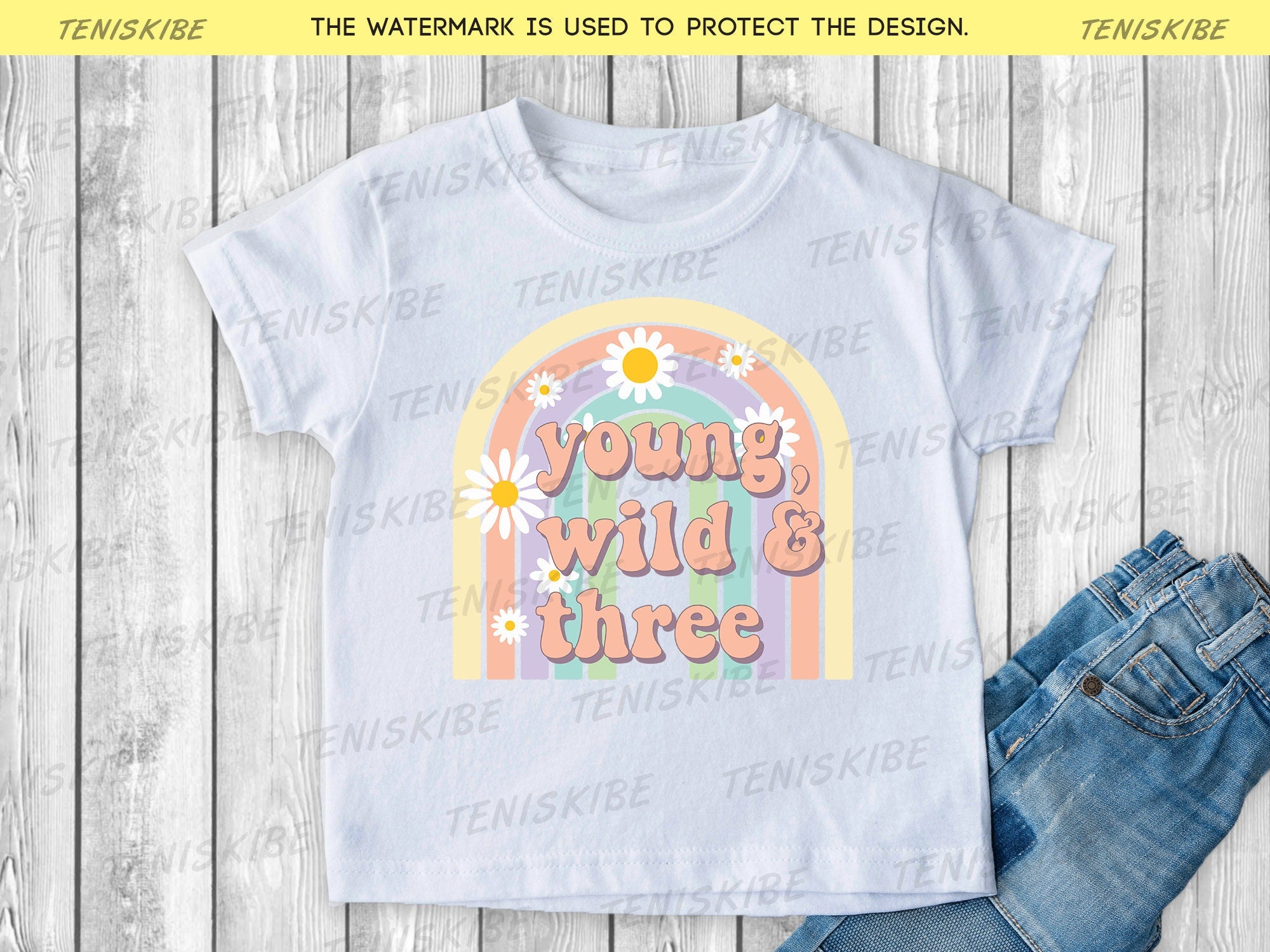 3rd Birthday T-shirt , Young Wild and Three Birthday Shirt