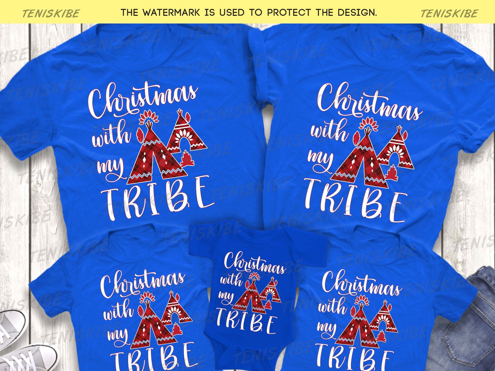Christmas With My Tribe T-shirt