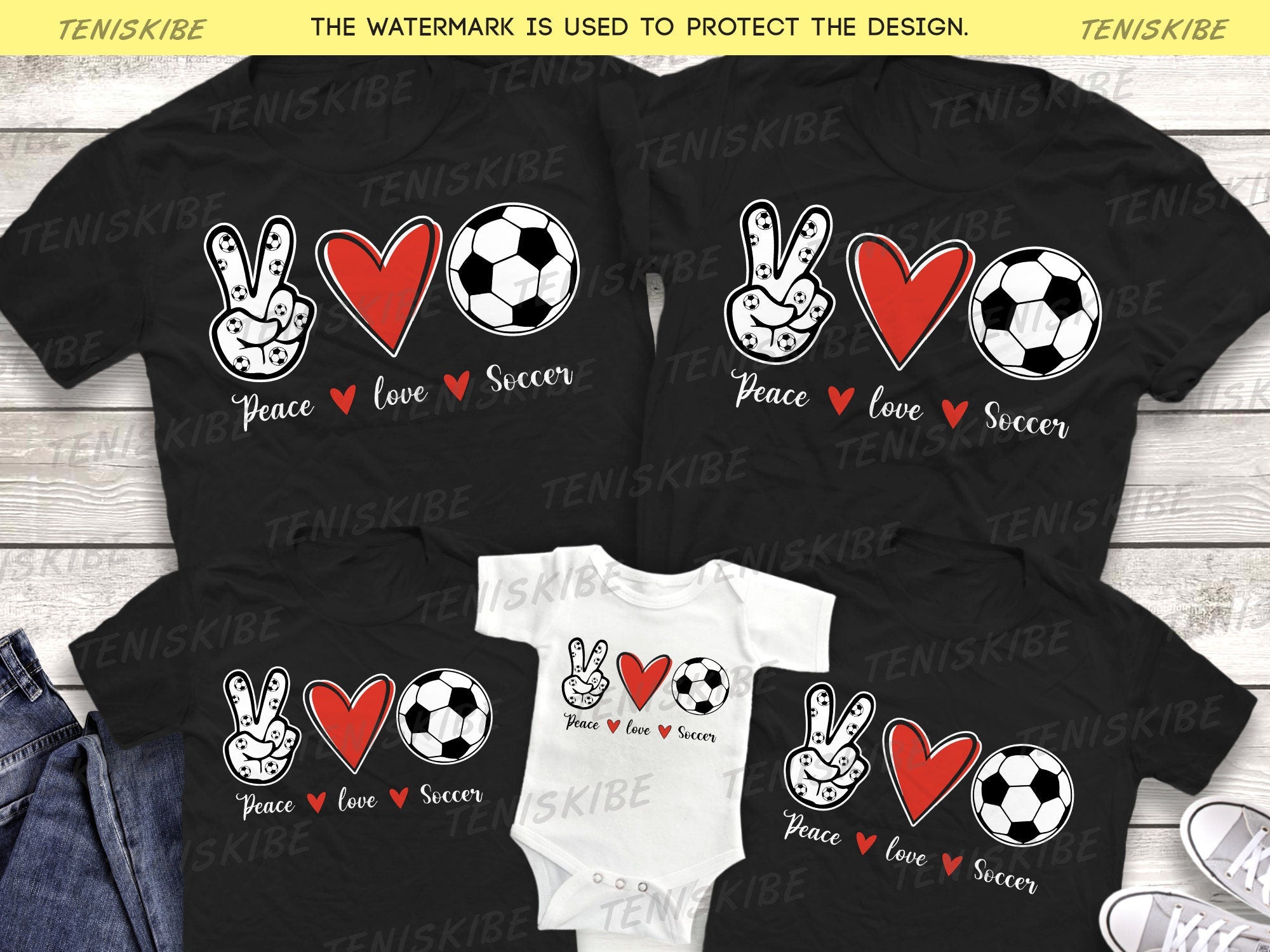 Peace Love Soccer T-shirt
