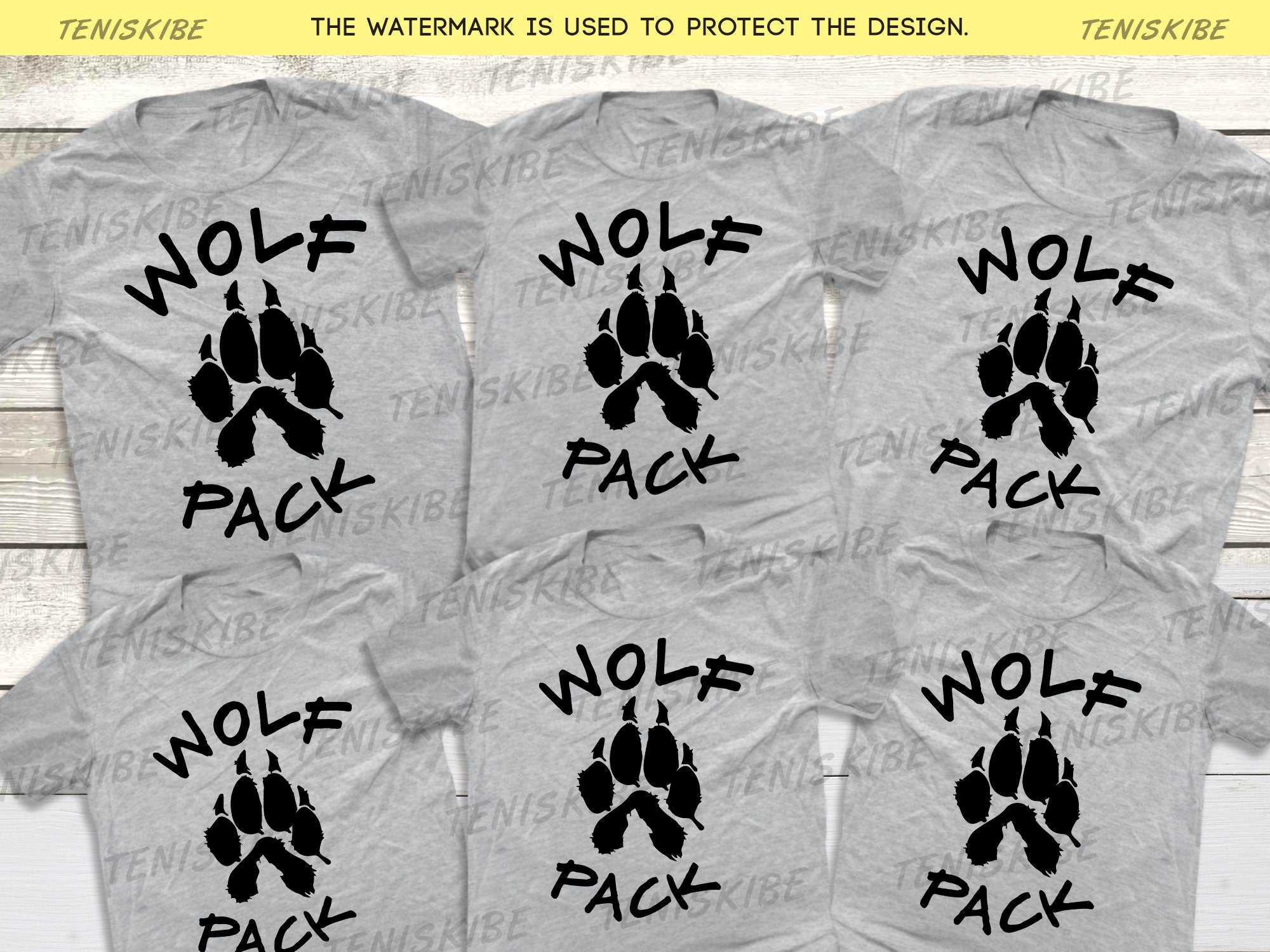 Matching Family Wolf Pack T-shirts