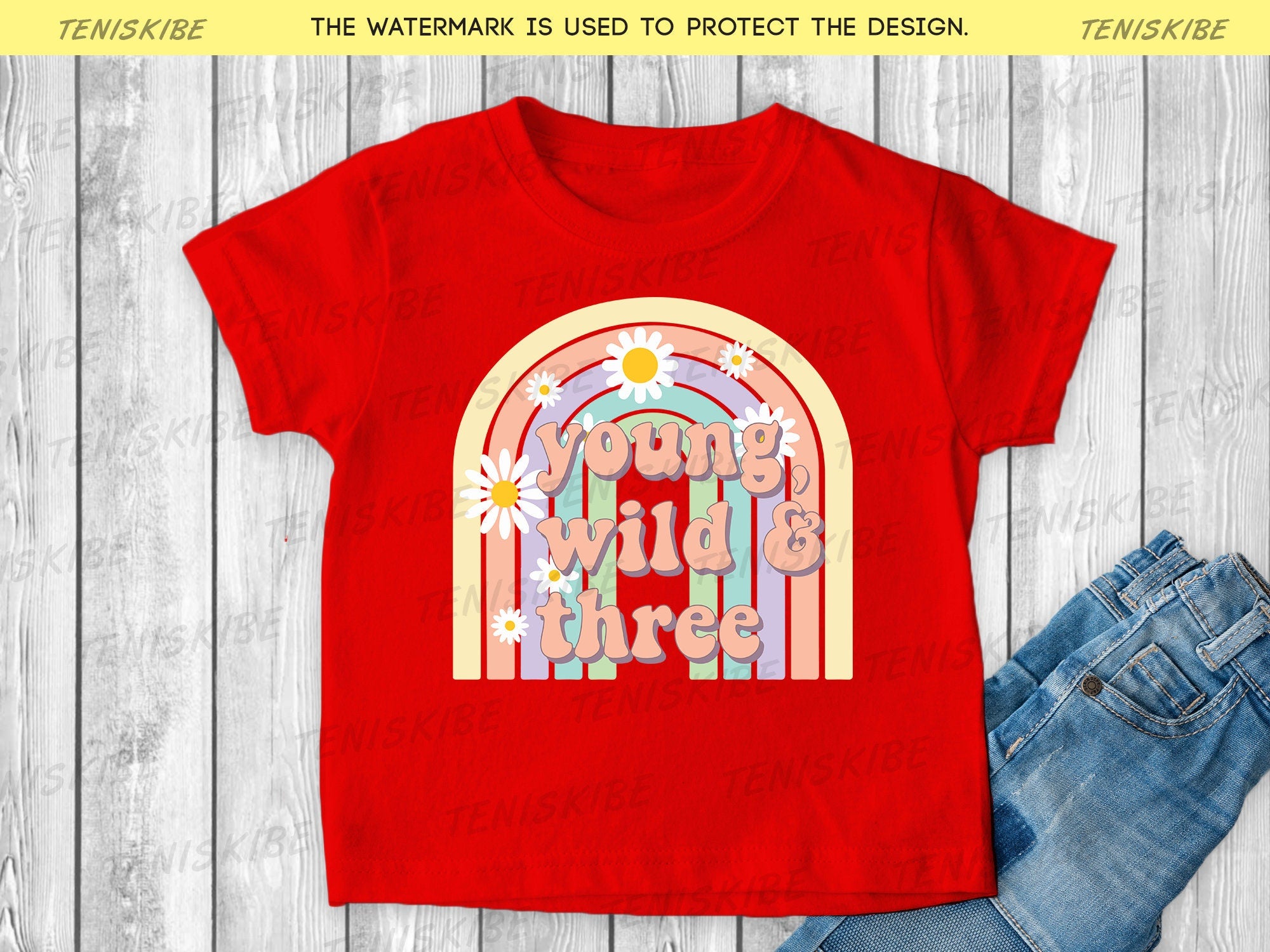 3rd Birthday T-shirt , Young Wild and Three Birthday Shirt