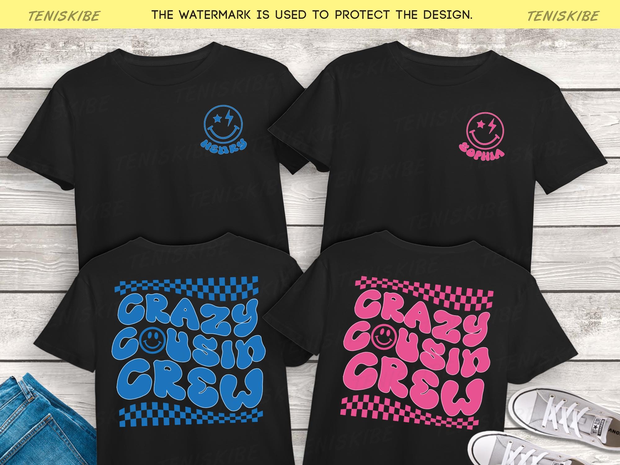 Custom Name Crazy Cousin Club Shirts