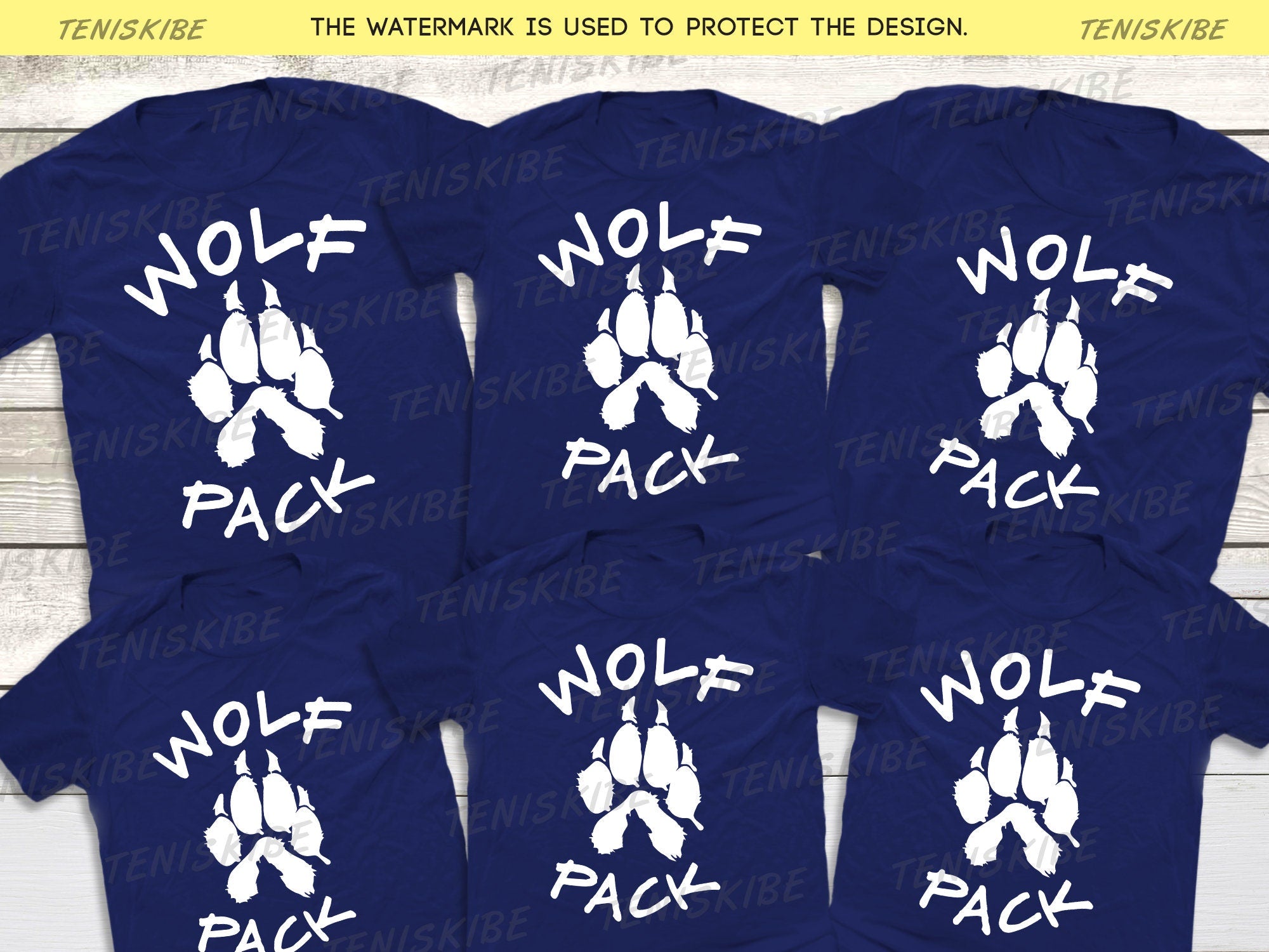 Matching Family Wolf Pack T-shirts