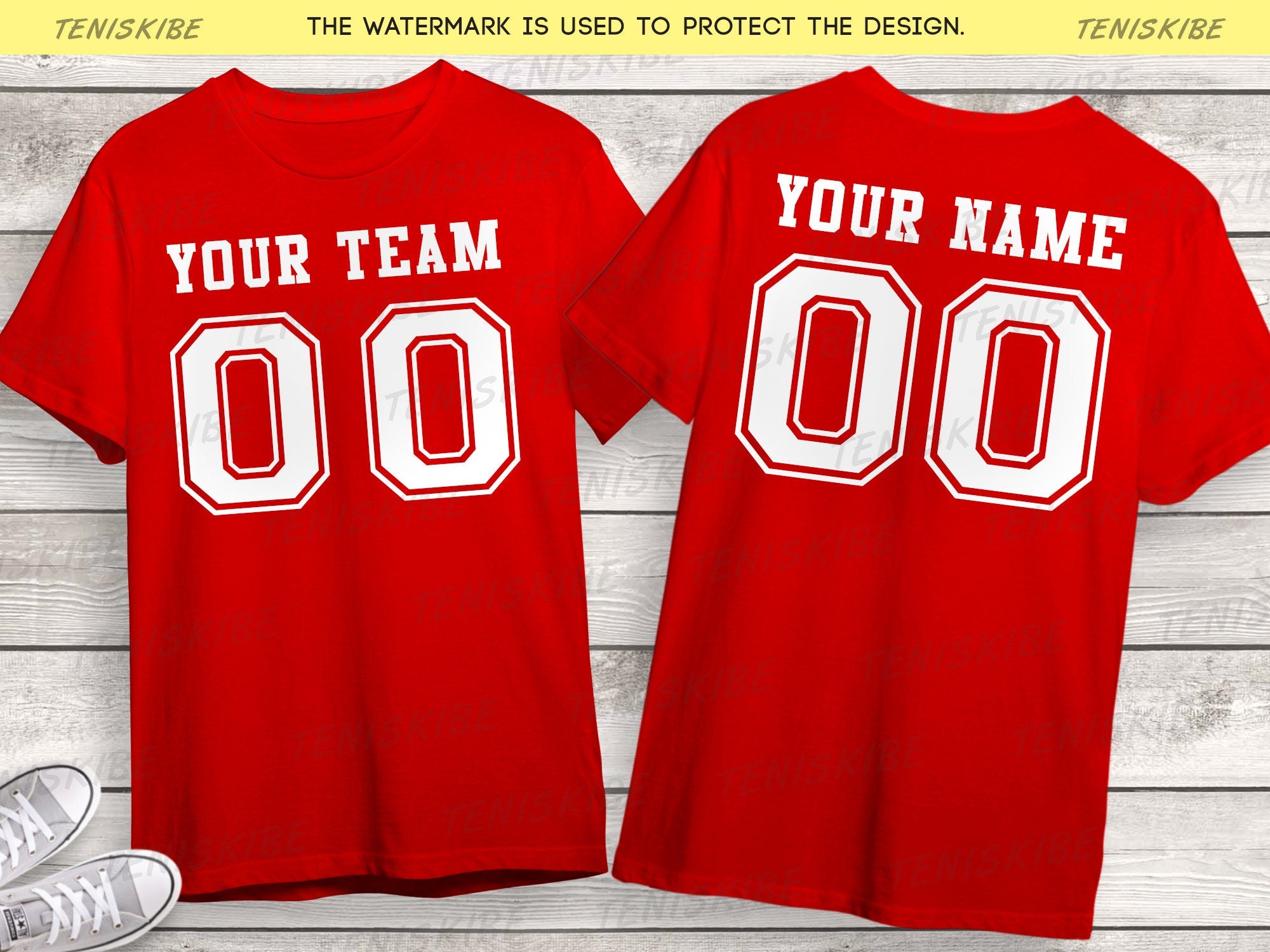 Custom Name and Number Sport T-shirts