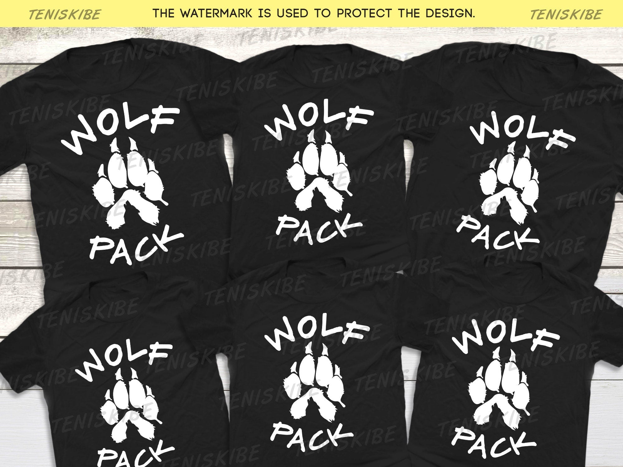 Matching Family Wolf Pack T-shirts