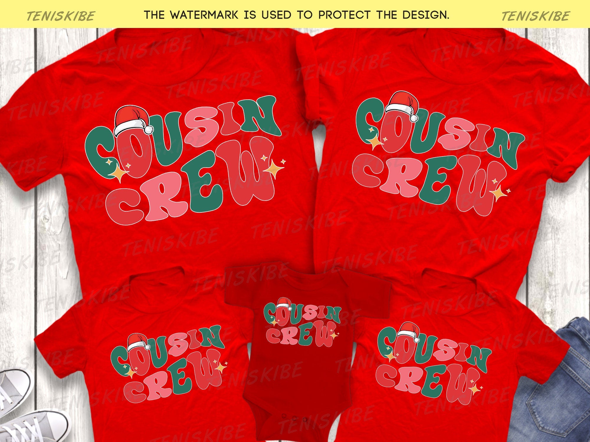 Christmas Cousin Crew Matching T-shirts