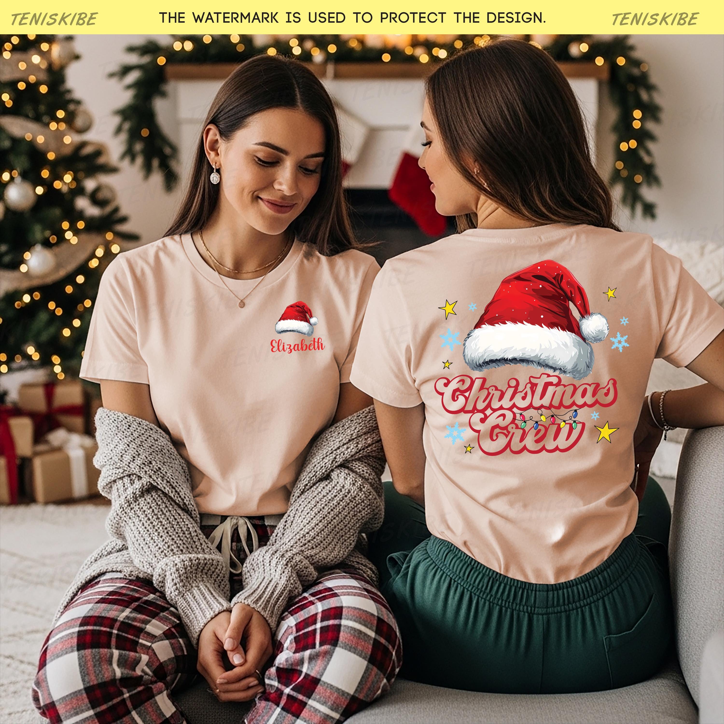 Custom Christmas Crew T-shirts, Two Sided Christmas Shirt With Name