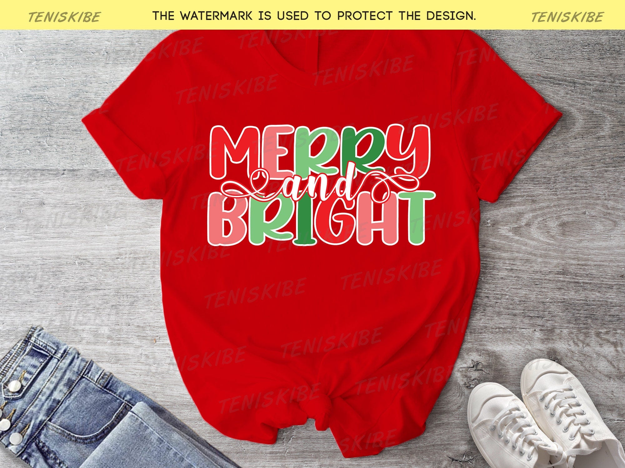 Merry And Bright Christmas T-shirt