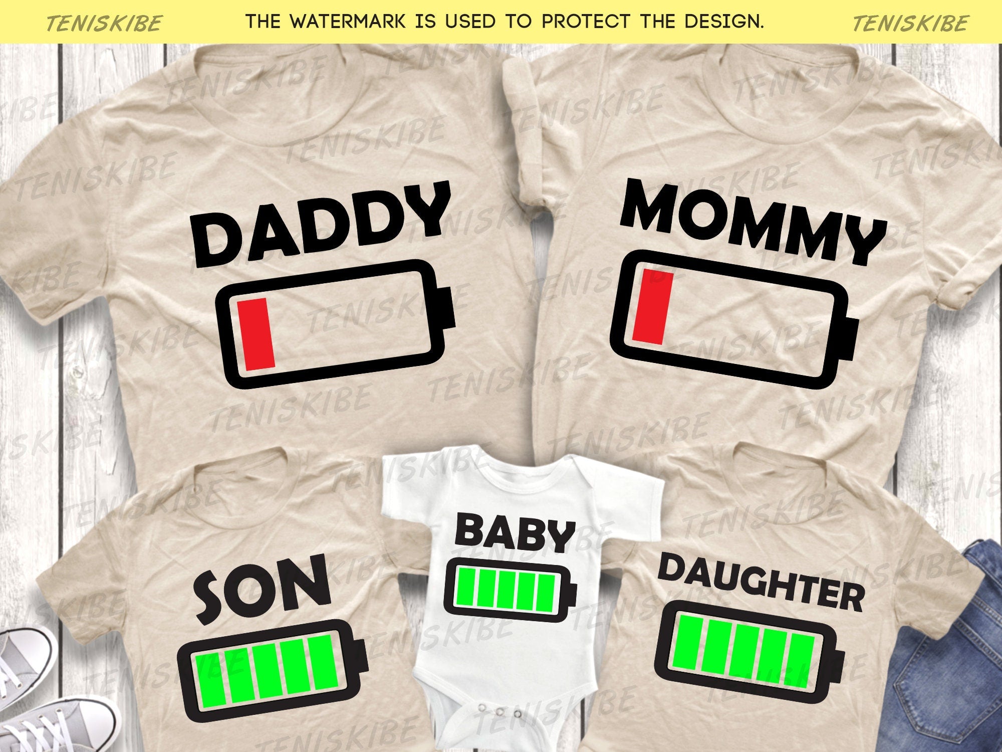 Family Battery Matching Shirts