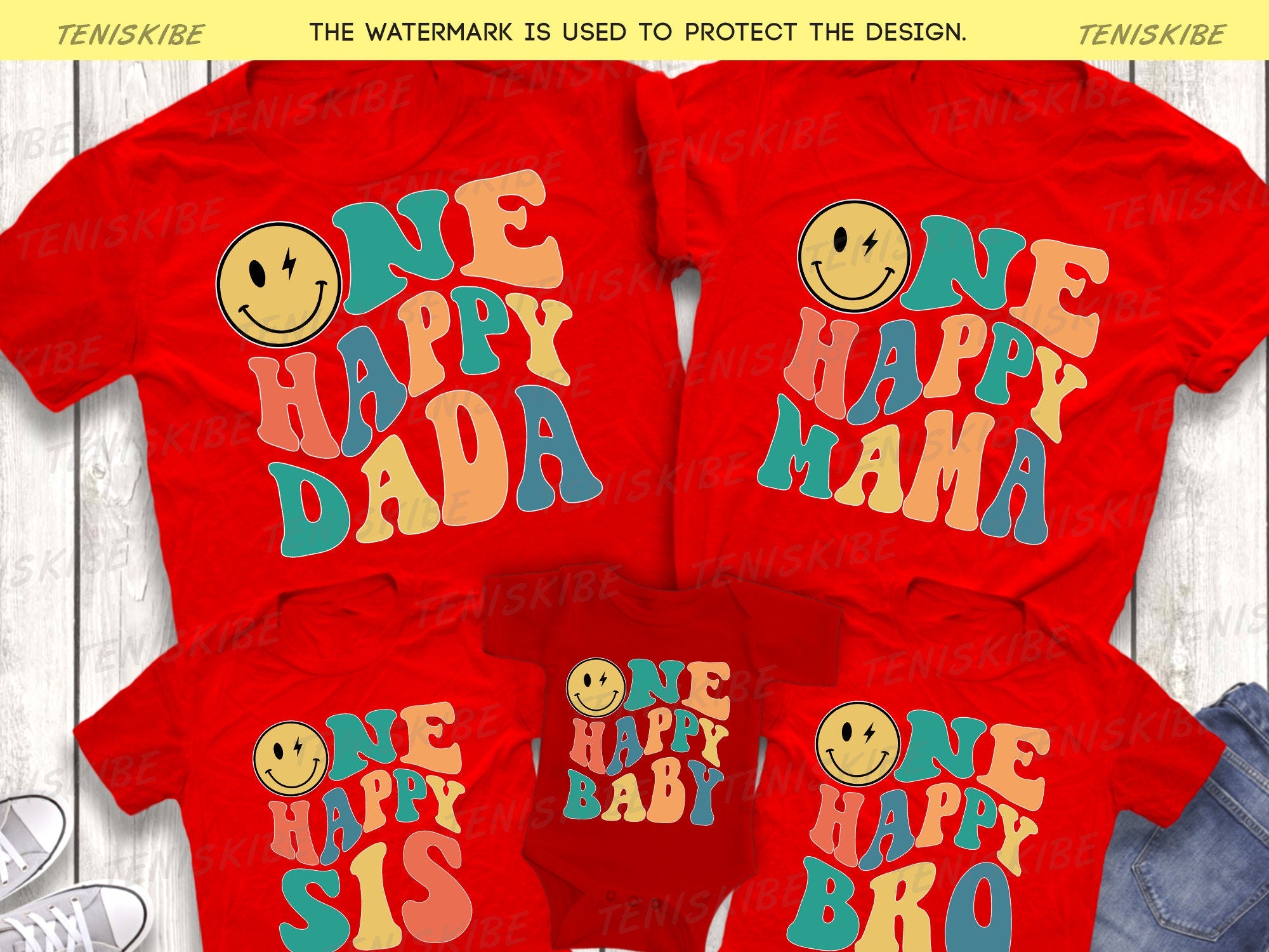 One Happy Family Matching Birthday Shirts