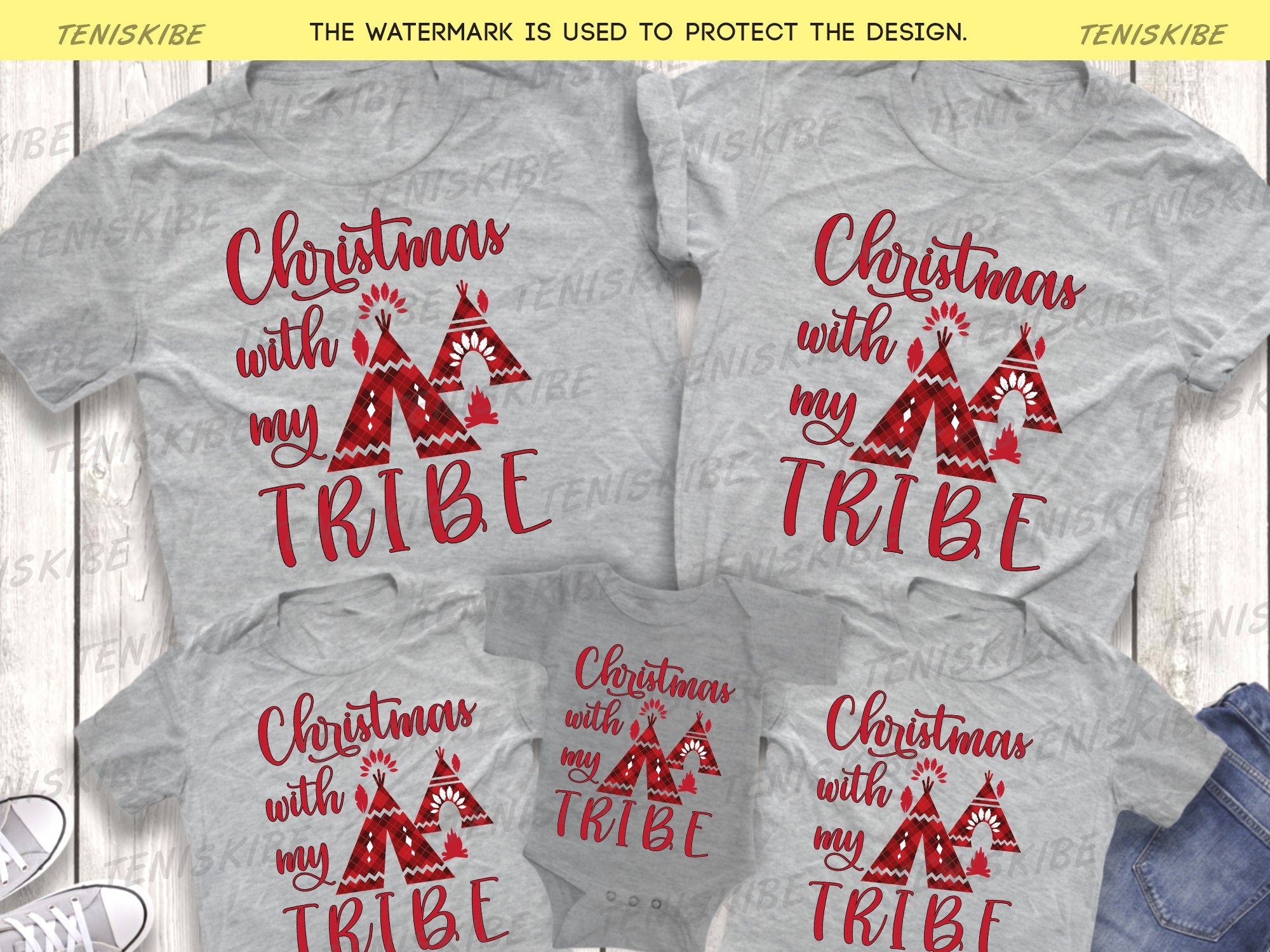 Christmas With My Tribe T-shirt